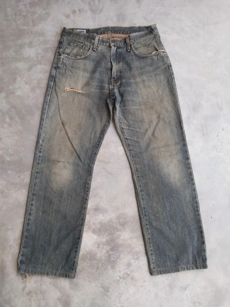 Japanese Brand Vintage Edwin Mud Wash Distressed Jeans 32x29 Size US 32 / EU 48 - 1 Thumbnail