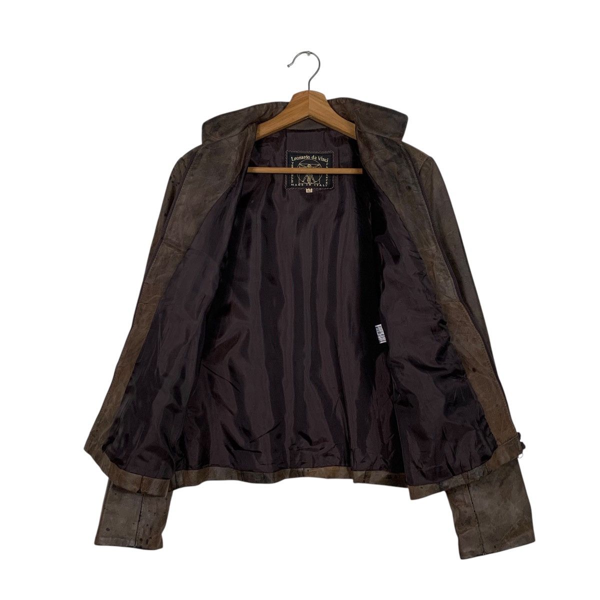 Other Leonardo Da Vinci Crop Leather Jacket Made In Italy Size M / US 6-8 / IT 42-44 - 10 Thumbnail