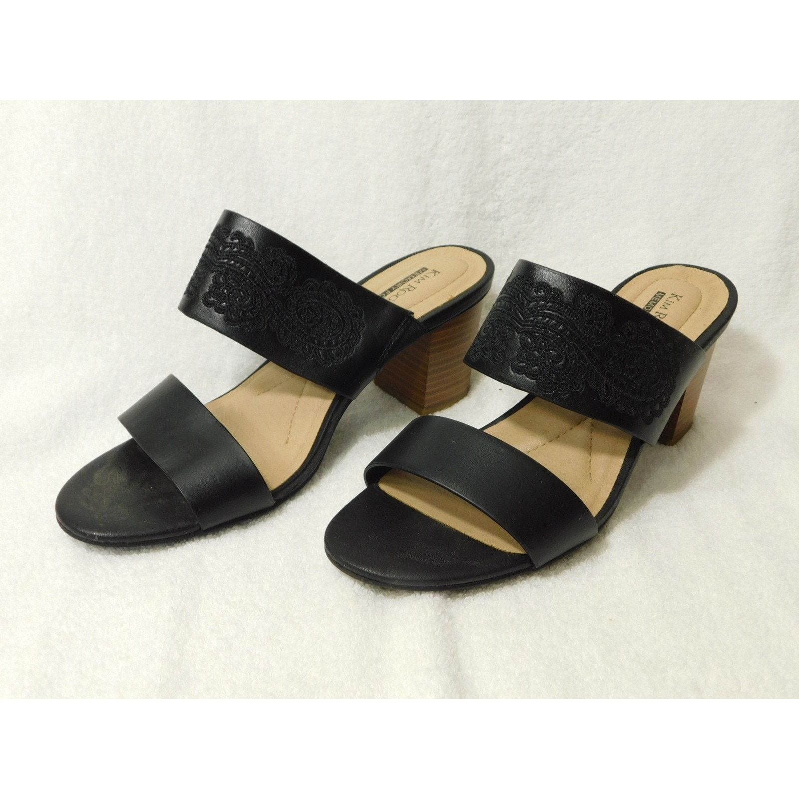 Other Kim Rogers Black Memory Foam Block Heel Sandle Shoes - 7.5 M Size US 7 / IT 37 - 2 Thumbnail