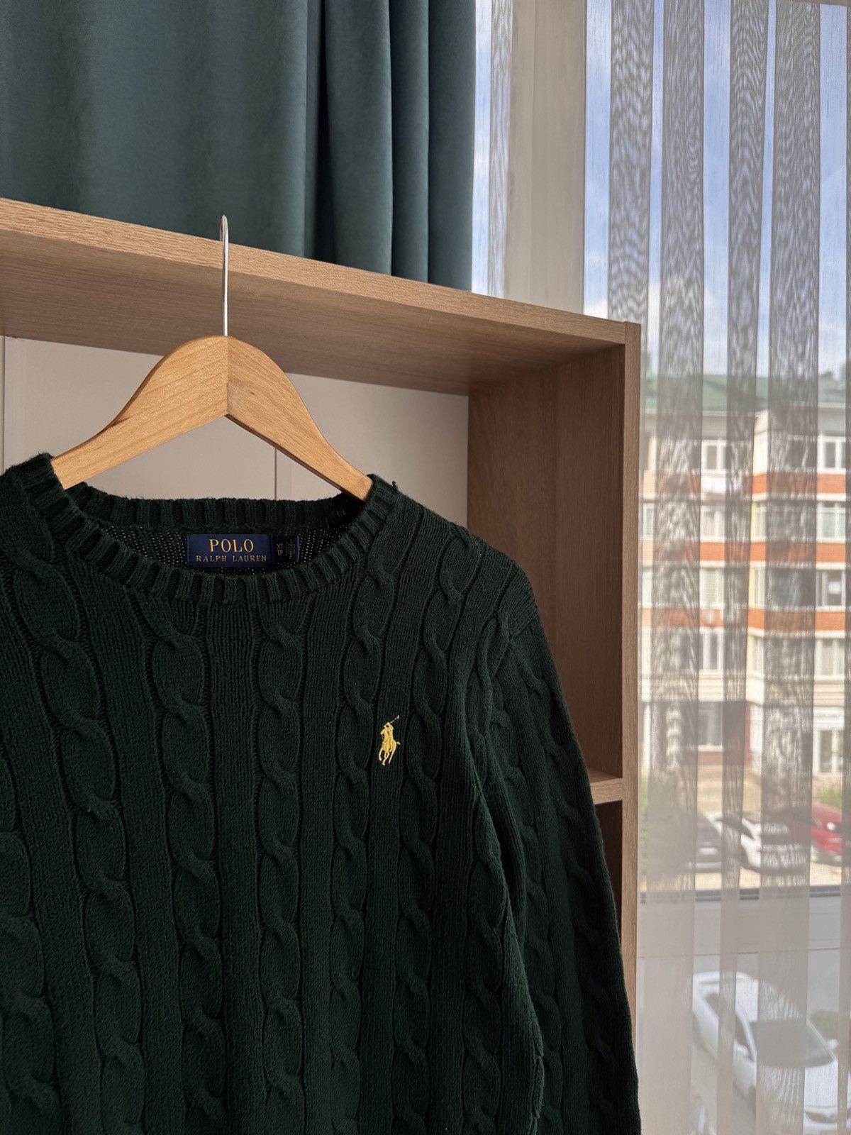 Polo Ralph Lauren × Vintage Vintage Polo Ralph Lauren Emerald Green Cable Knit Sweater Size S / US 4 / IT 40 - 4 Thumbnail