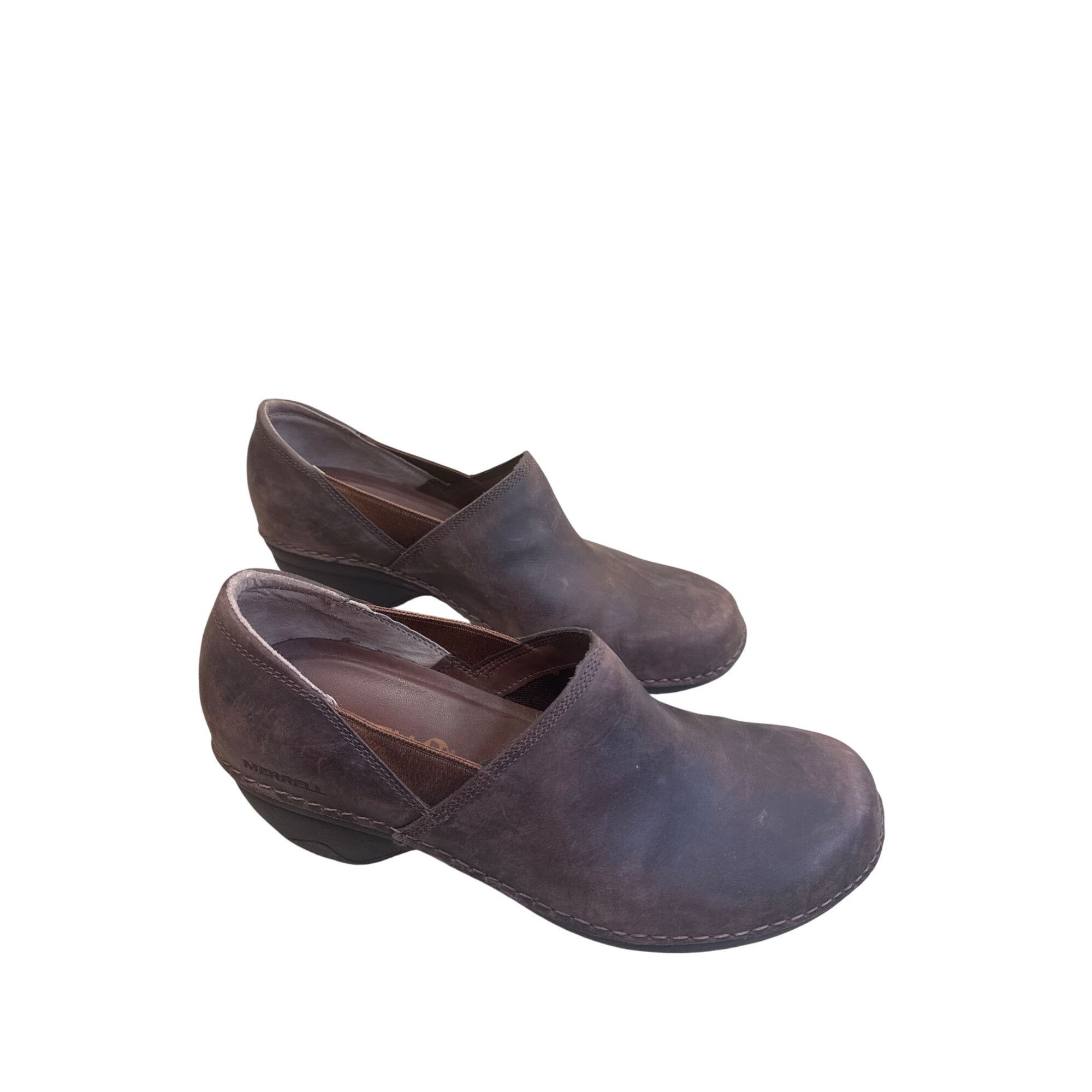 Merrell Merrell Womens Brown Leather Clogs Shoes Size 9.5 SKU 8243 Size US 9.5 / IT 39.5 - 4 Thumbnail