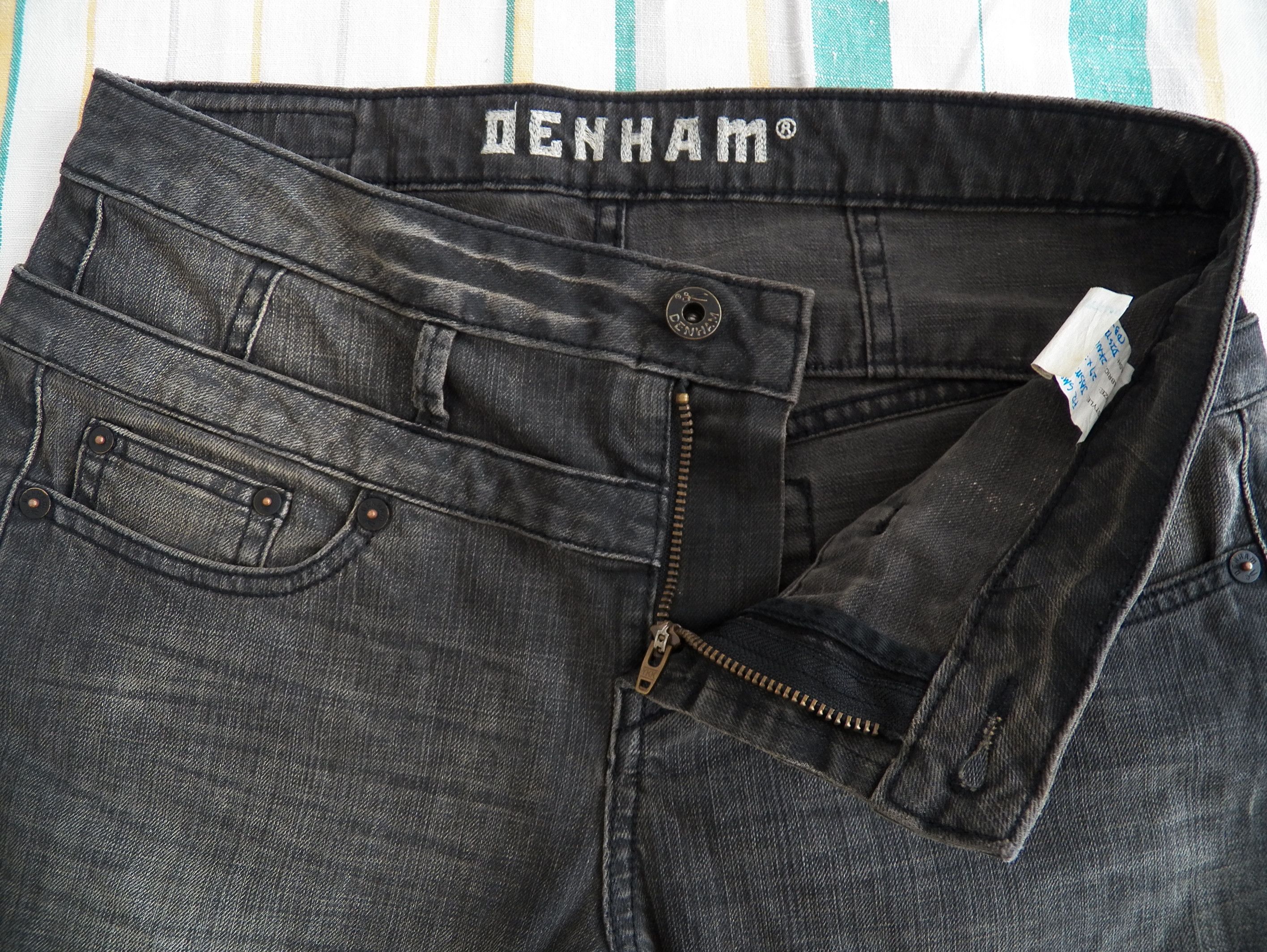 DENHAM Denham Jasmine Slim Jeans W27 L34 Distressed Black Teflon Size 27" / US 4 / IT 40 - 7 Thumbnail