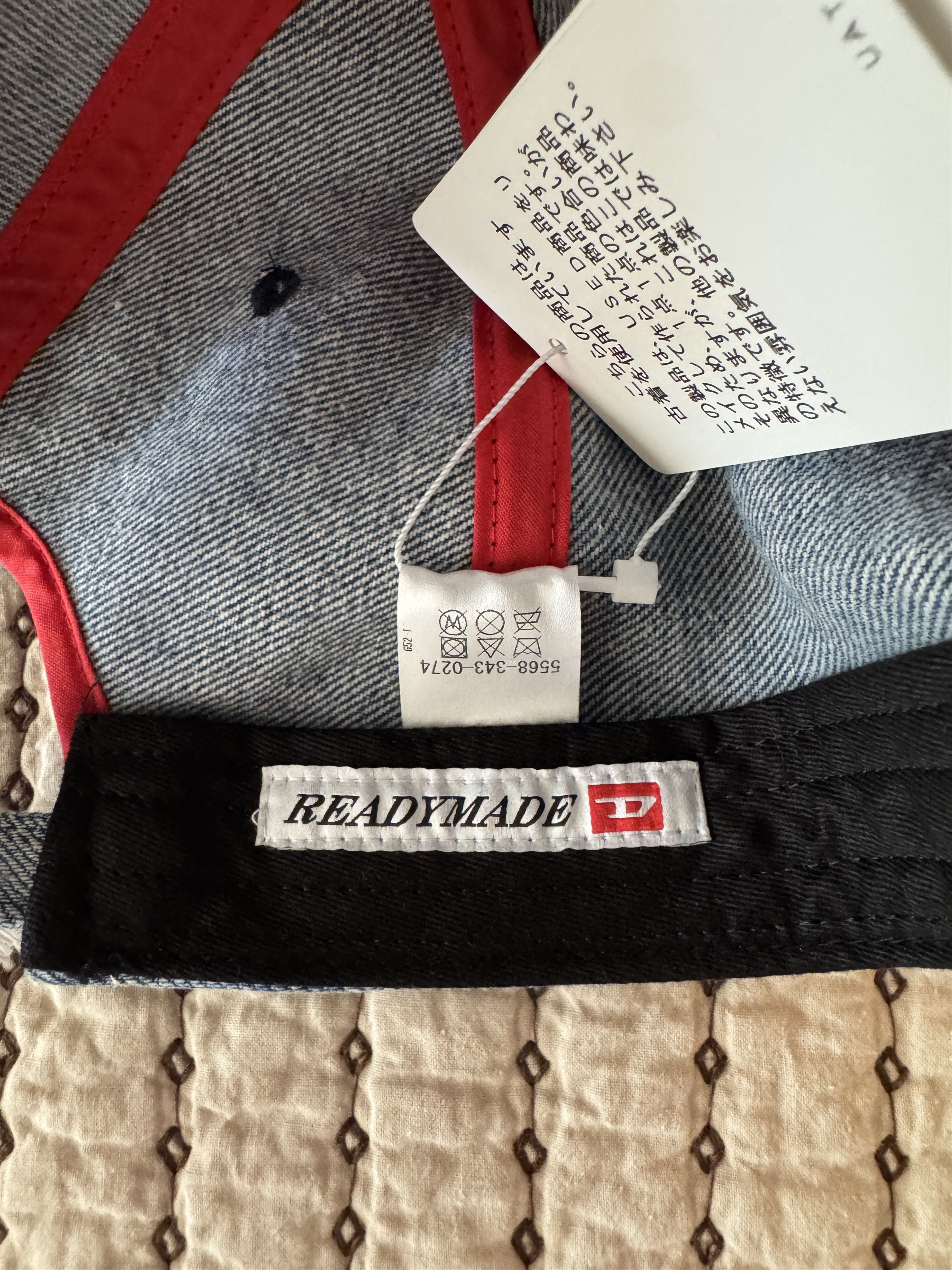 READYMADE READYMADE x DIESEL ONE-OF-A-KIND REPURPOSED DENIM HAT OS NEW Size ONE SIZE - 18 Thumbnail