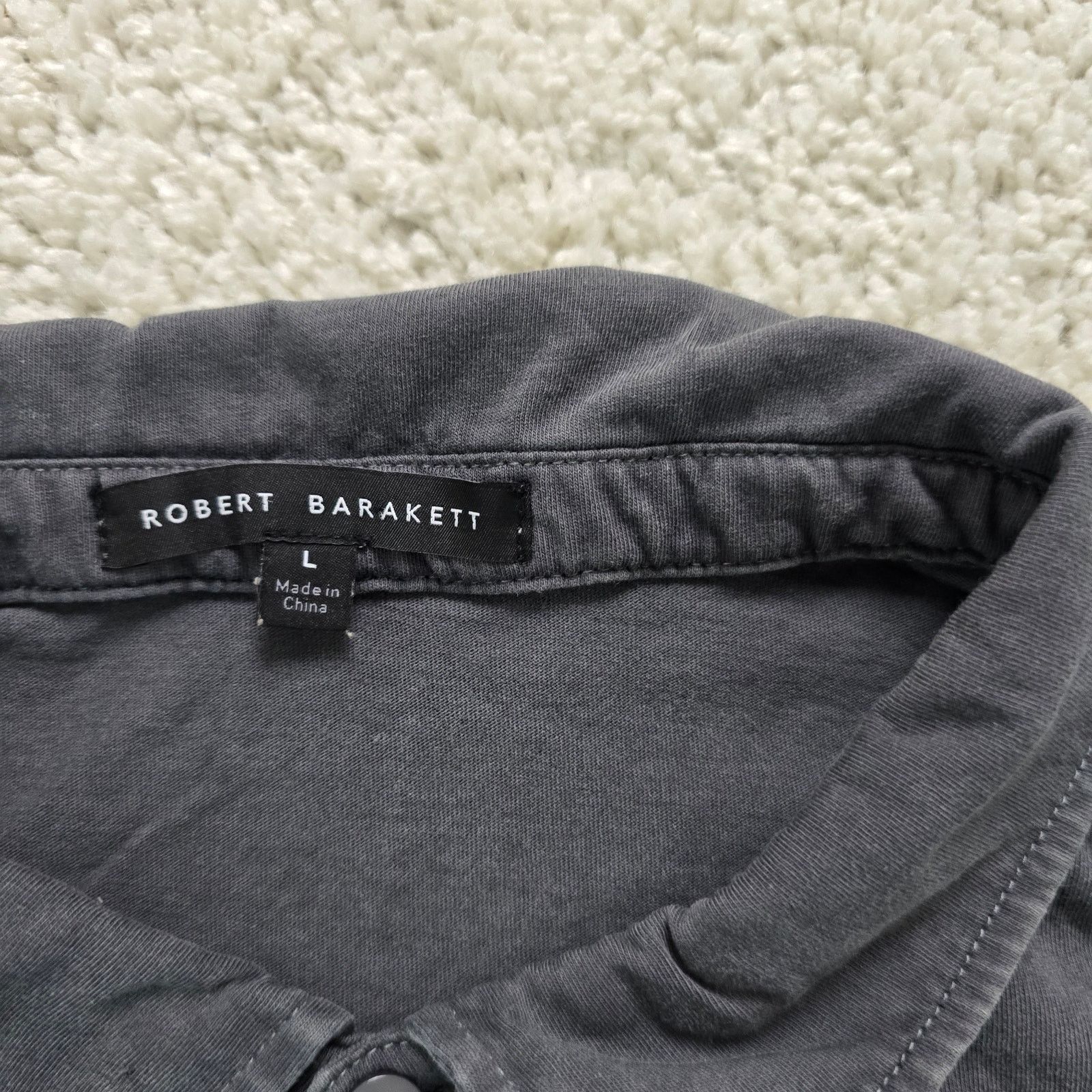 Robert Barakett Robert Barakett Mens Designer Polo Mens Large Grey Casual Size US L / EU 52-54 / 3 - 4 Thumbnail
