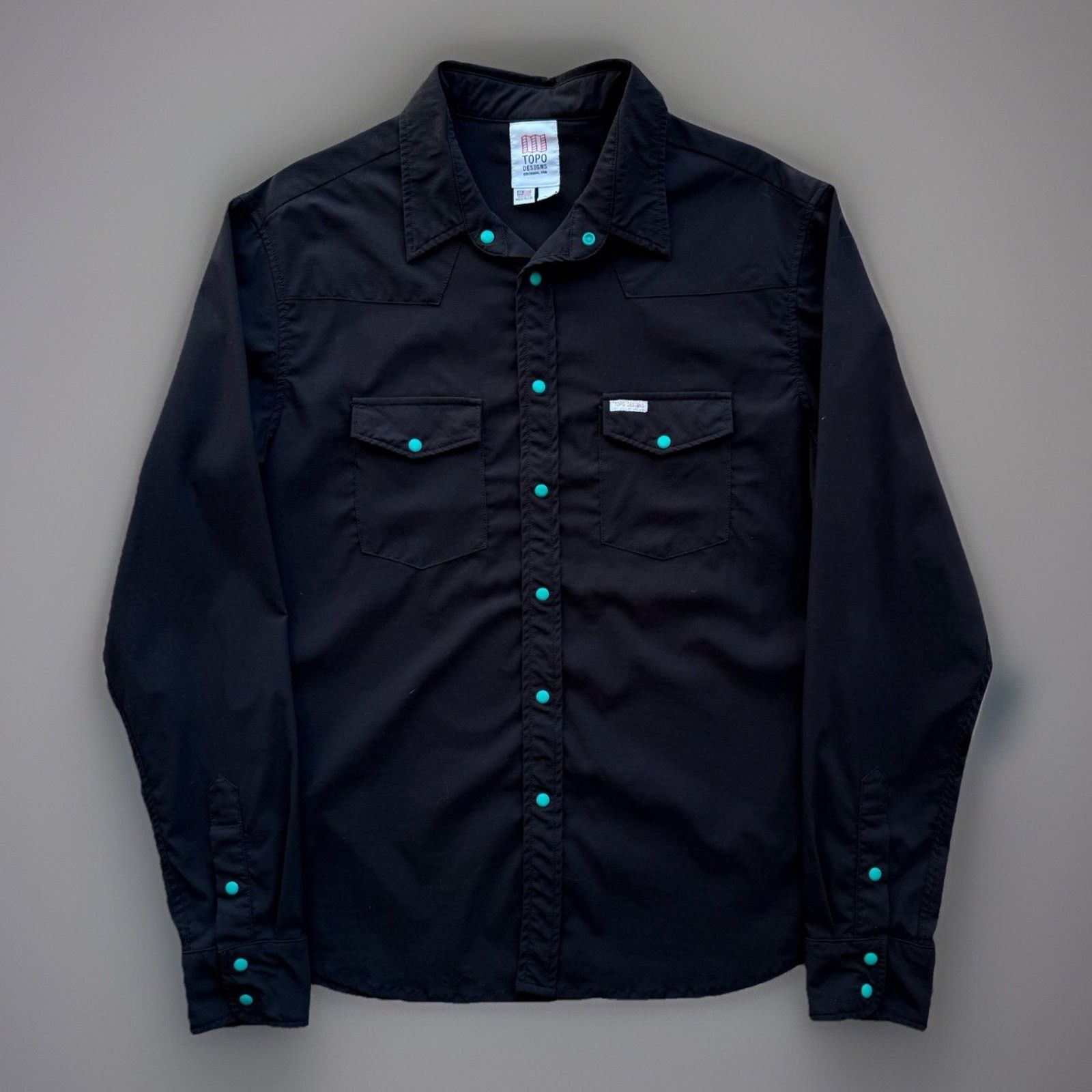 Topo Designs Topo Designs Shirt M Black Nylon Snap Button Up Workwear Size US M / EU 48-50 / 2 - 1 Thumbnail
