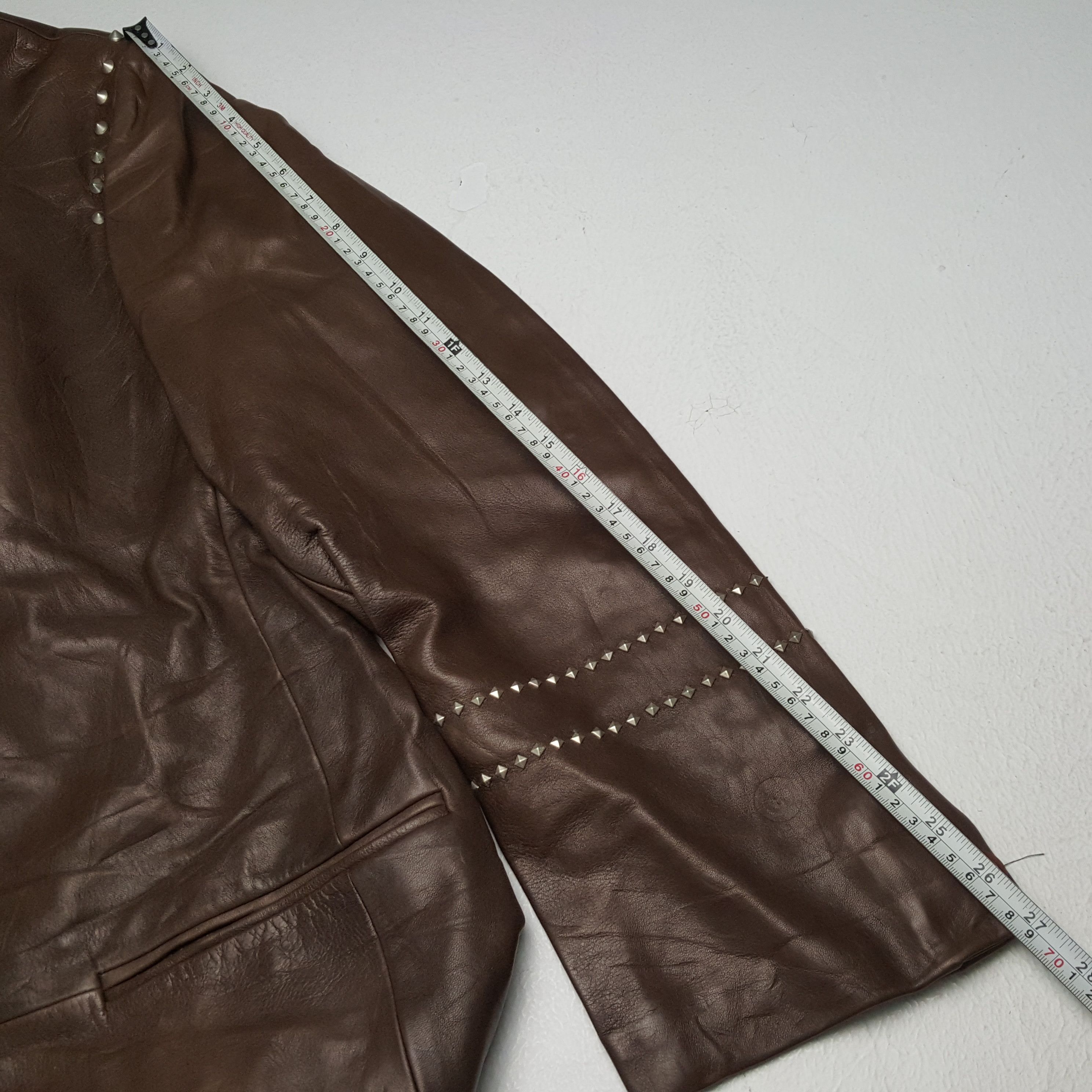 Versace × Vintage Vintage GIANNI VERSACE Italian Fashion Brand Leather Blazer Size 38R - 5 Thumbnail