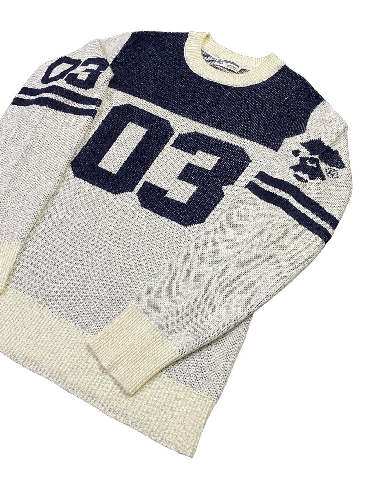 Bape × Nigo Vintage A Bathing Ape Numbering Knit Sweater Size US L / EU 52-54 / 3 - 20 Thumbnail