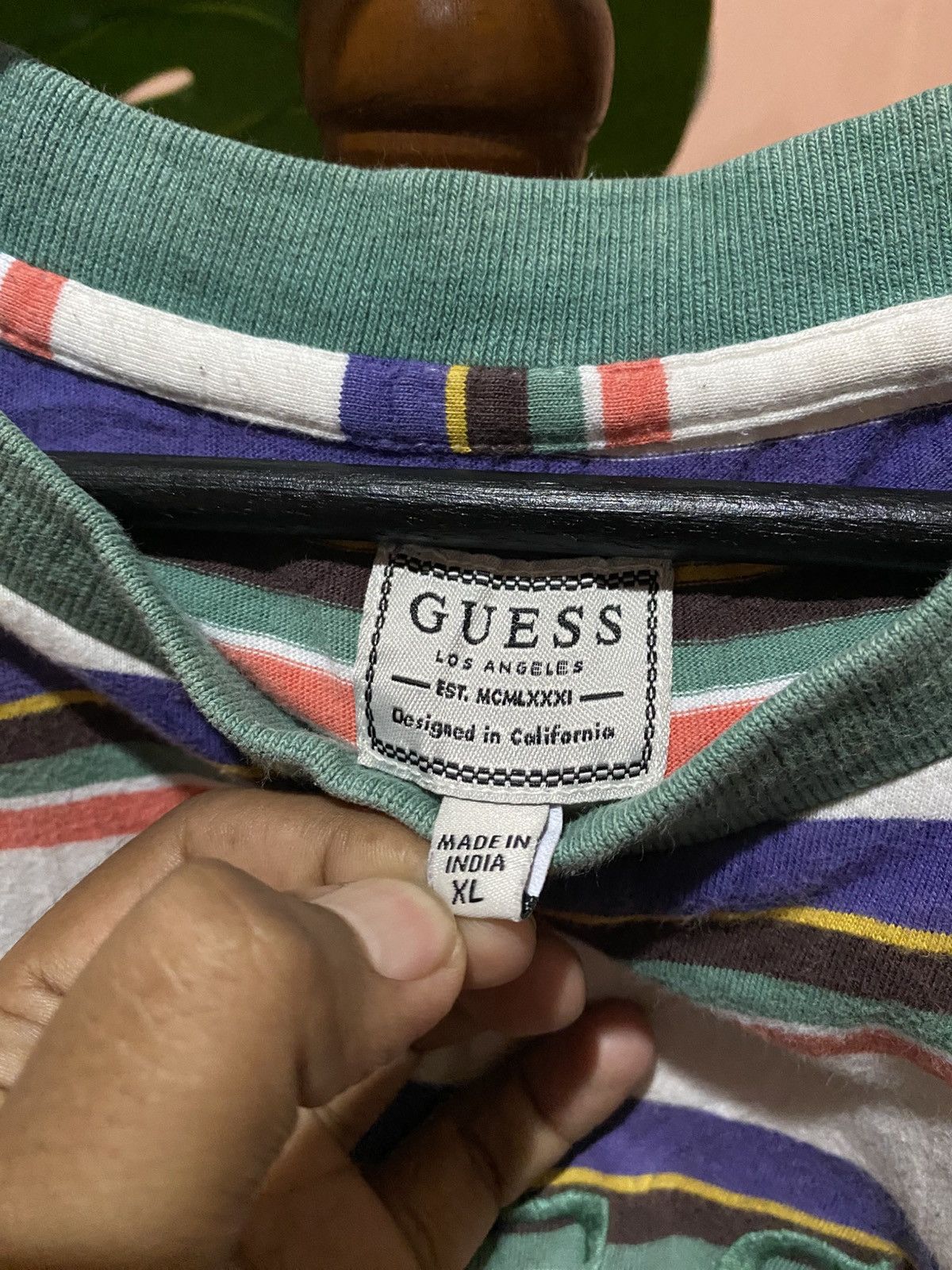 Guess Guess Los Angeles Striped Logo T-Shirt – 90s Retro-Inspired Size US XL / EU 56 / 4 - 9 Thumbnail