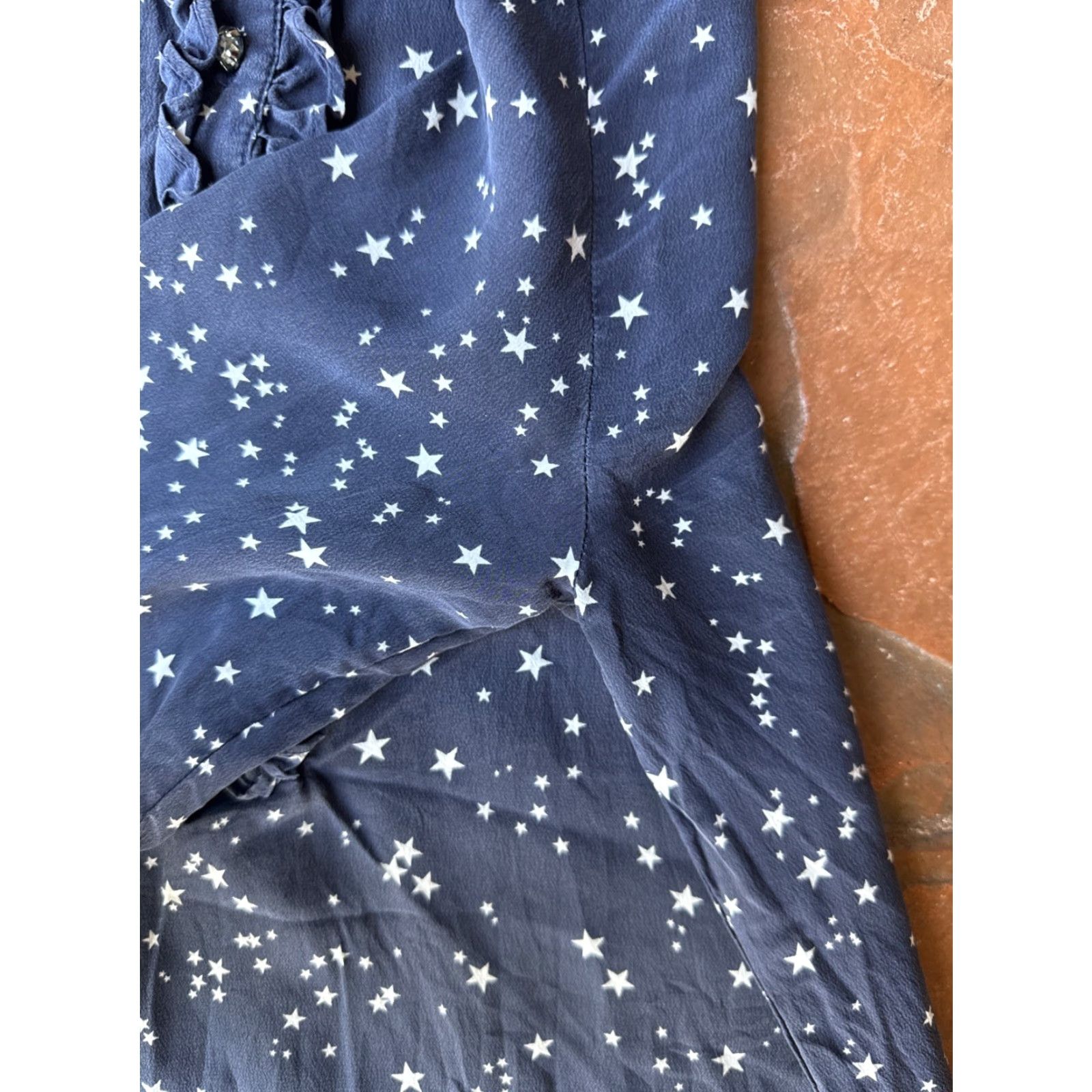 Vintage kate spade new york Silk Star Print Dress Women's 2XS Blue 3/4 Sleeve Knee Length Mini Casual Party/Cocktail Vintage No N/A Size XXS / US 00 / IT 34 - 7 Thumbnail