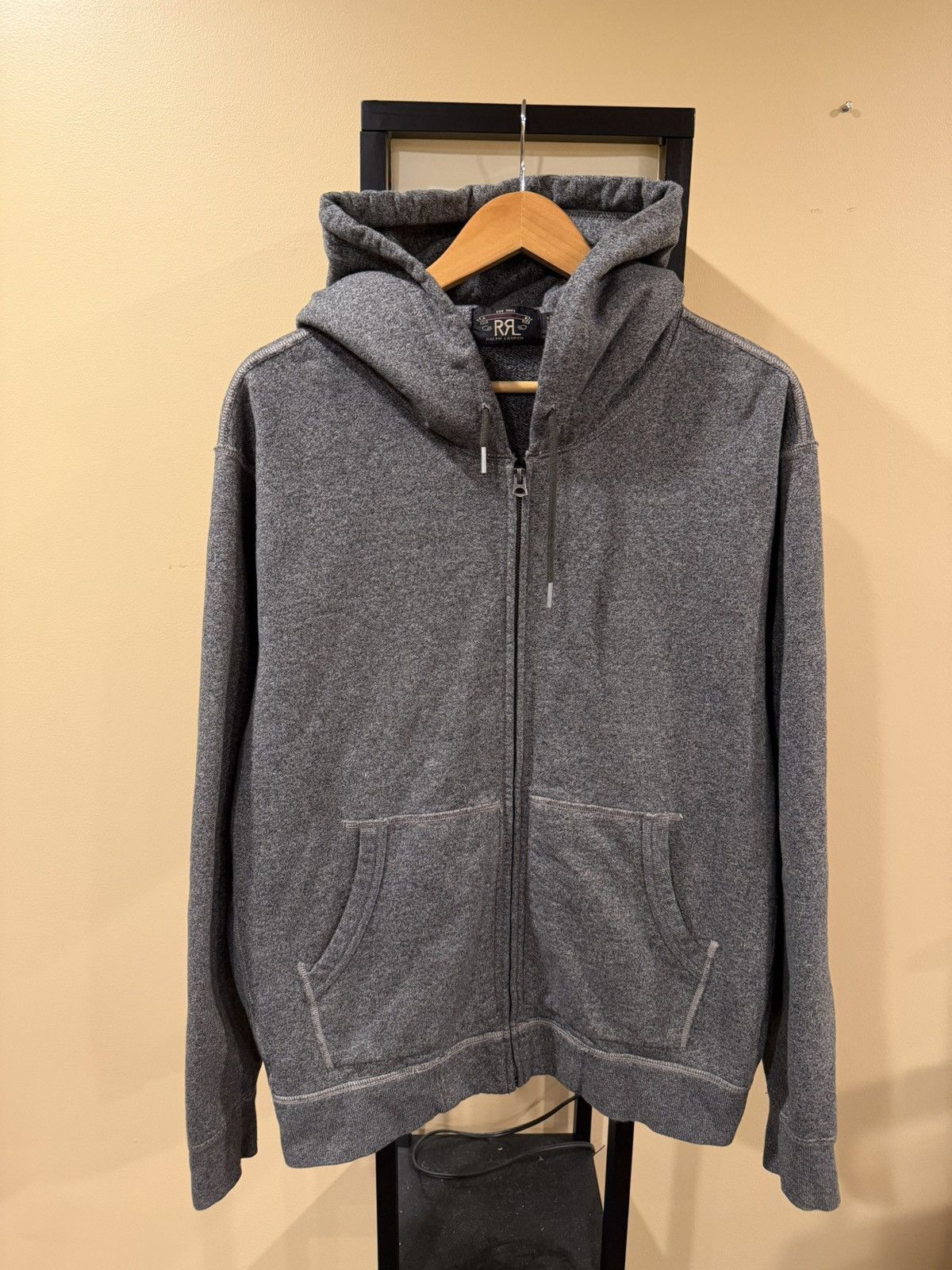 RRL Ralph Lauren RRL Ralph Lauren Gray French Terry Zip Up Hoodie Size US XL / EU 56 / 4 - 3 Thumbnail