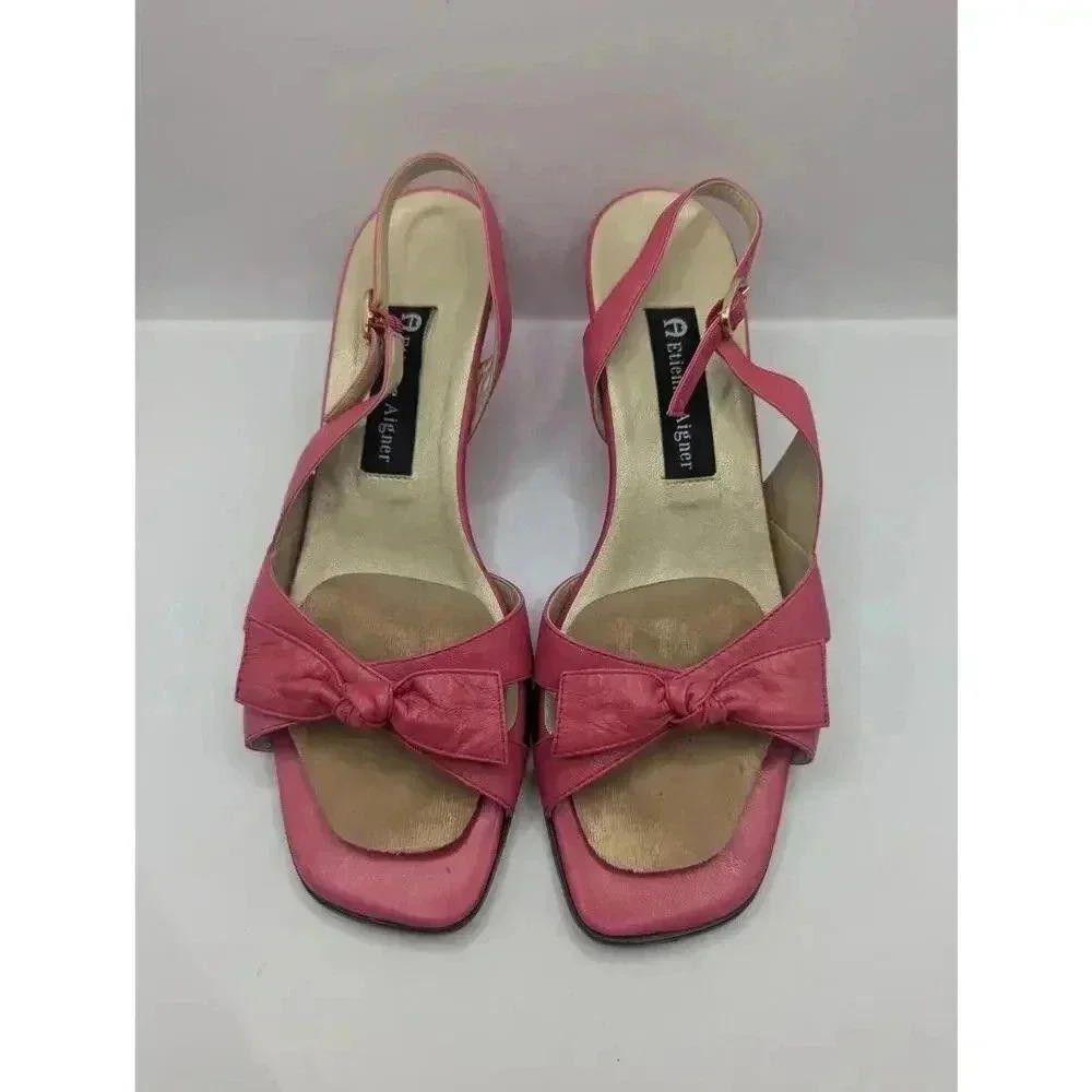 Etienne Aigner Vintage Etienne Aigner Pink Slingback Heels 7.5 Size US 7.5 / IT 37.5 - 1 Thumbnail