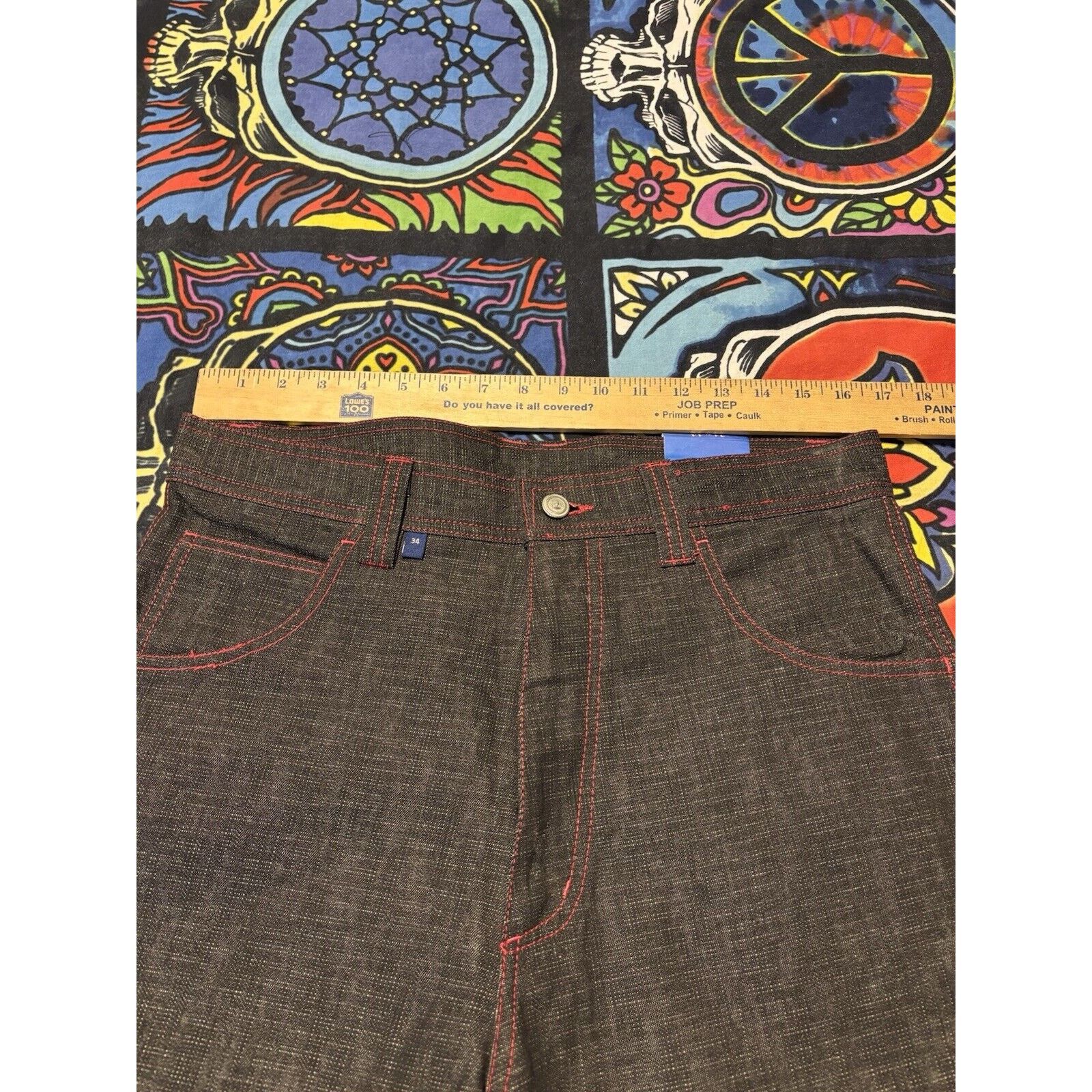 Other y2k platinum B.Q.E black red jorts shorts W34 L 14 NWT baggy Size US 34 / EU 50 - 3 Thumbnail