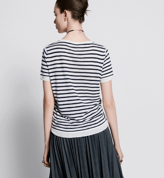Dior o1w1db10725 424S64 Short-Sleeved Sweater in Navy Blue/White Size S / US 4 / IT 40 - 5 Thumbnail