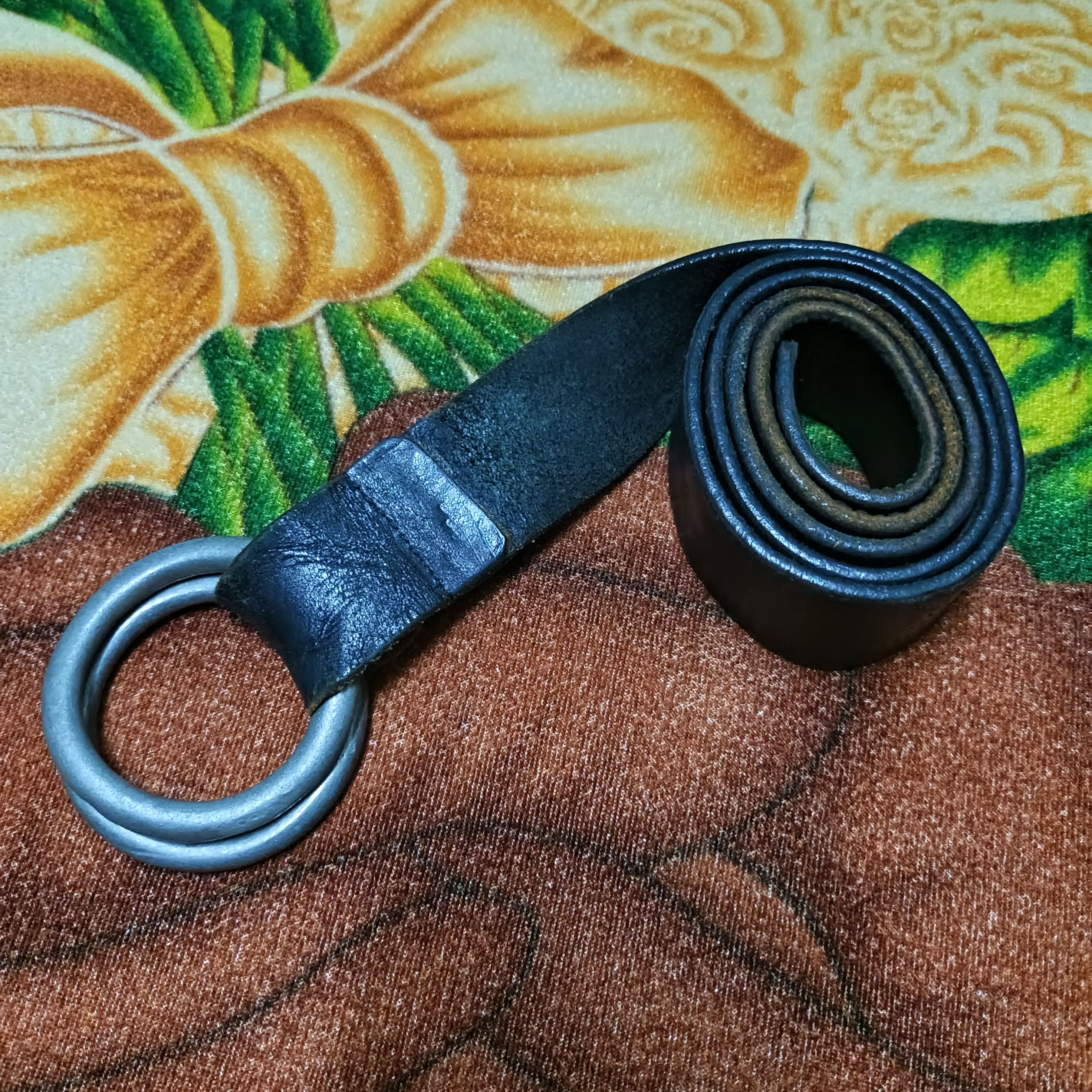Michel Klein MICHEL KLEIN Paris Leather Black Belt Size ONE SIZE - 4 Thumbnail