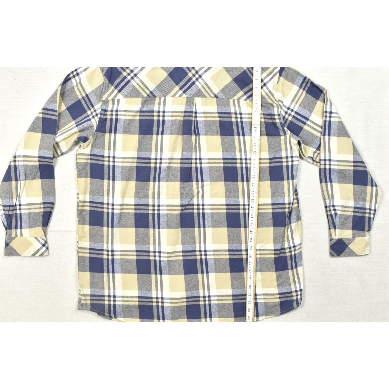 Vintage VINTAGE Legendary Whitetails Buck Camp Flannel Shirt Men's 3XT Blue Tan Plaid Cotton NWT Size US XXL / EU 58 / 5 - 4 Thumbnail