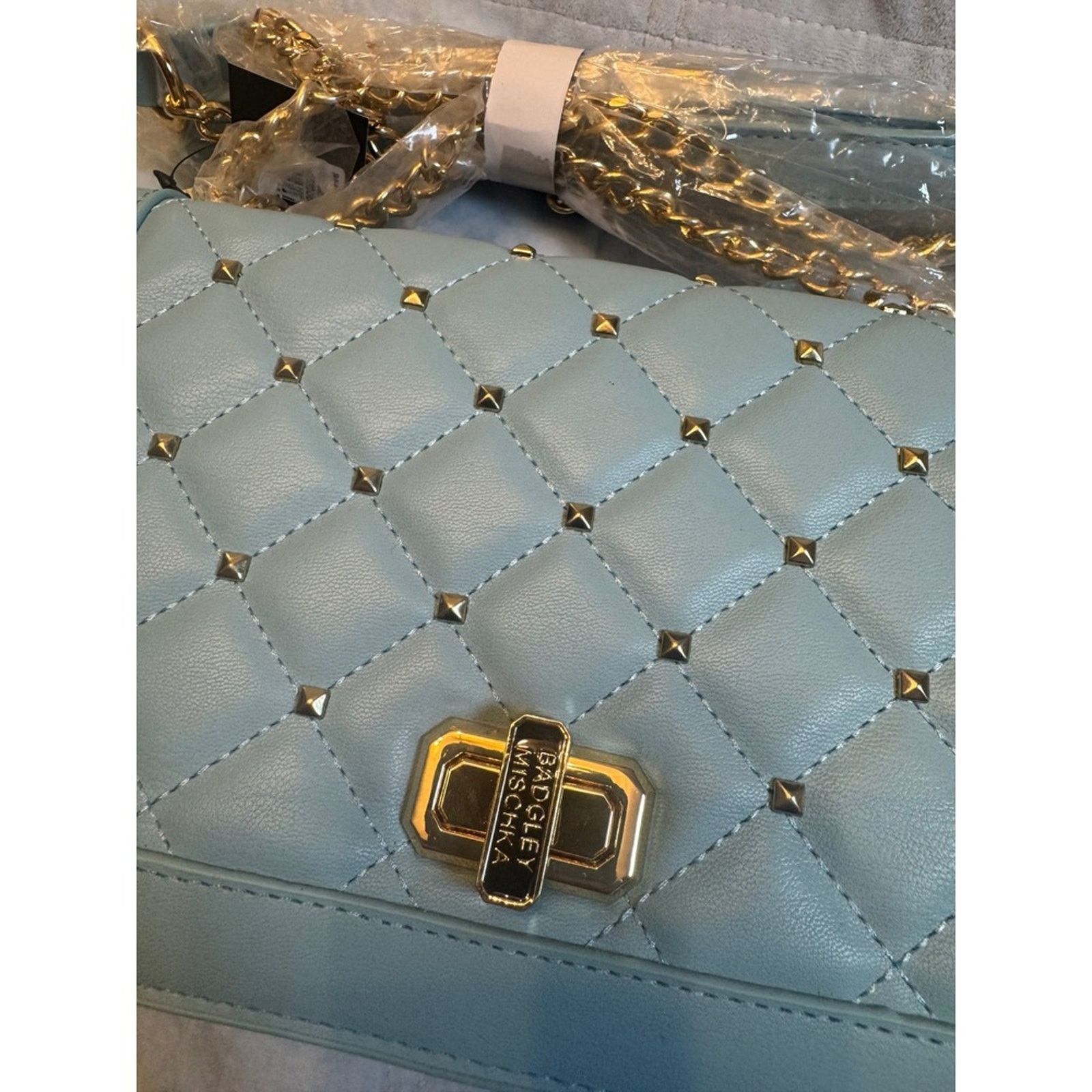 Badgley Mischka Badgley Mischka Blue QuiltedChain Crossbody Bag NWT Size ONE SIZE - 6 Thumbnail