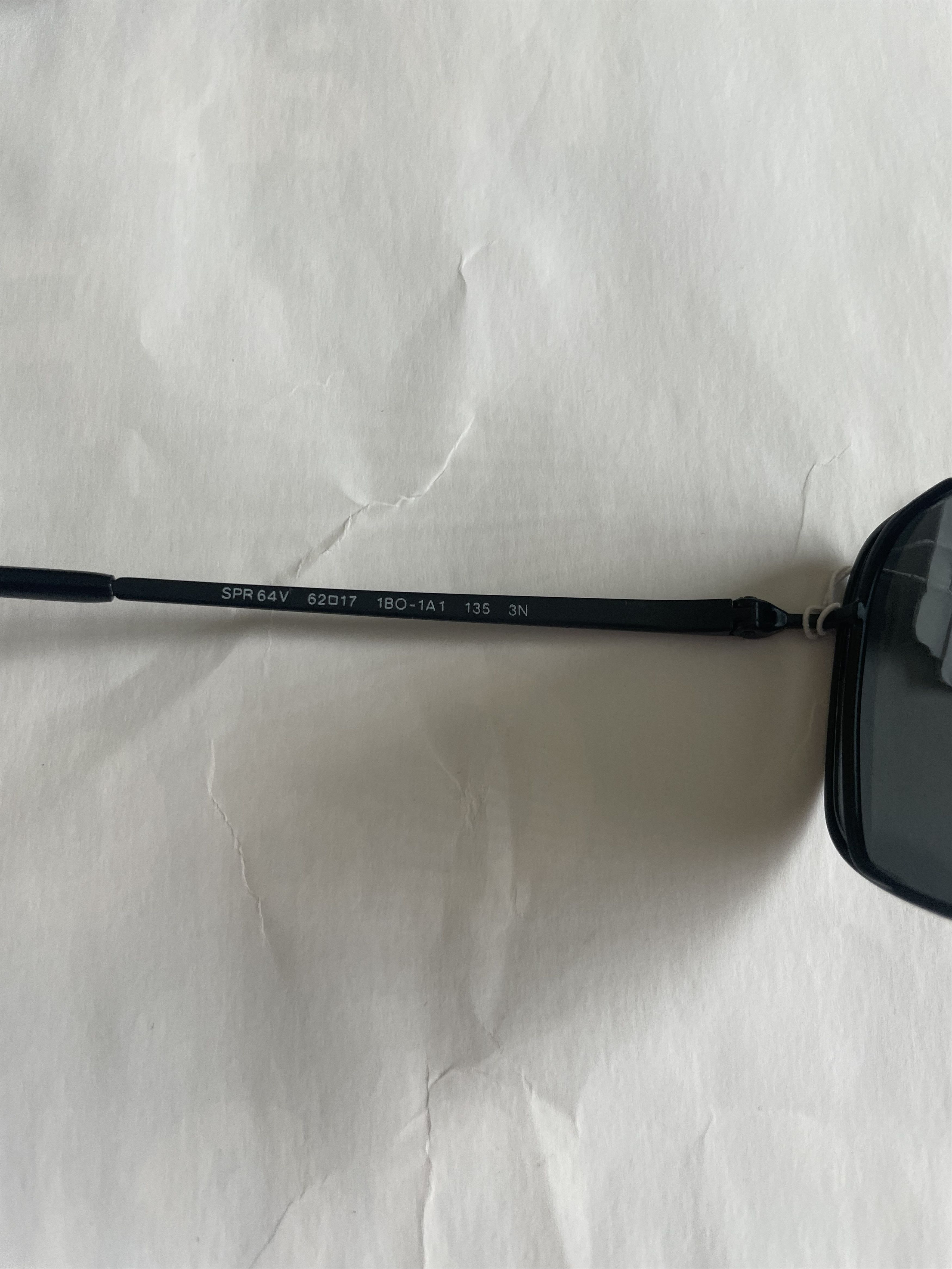 Prada Prada SPR 64V 1BO-1A1 Rectangular Black/Gray Lens Sunglasses Size ONE SIZE - 7 Thumbnail