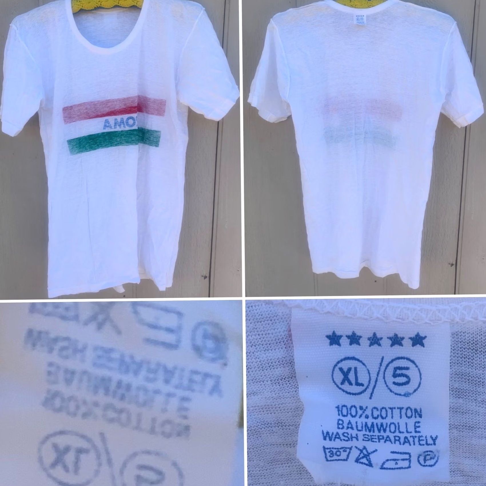Vintage VINTAGE Roma T-Shirt Short Sleeve White 100% Cotton XL Mens Italy Rome Single Stich Thin 5 Stars On It Size US XL / EU 56 / 4 - 6 Thumbnail