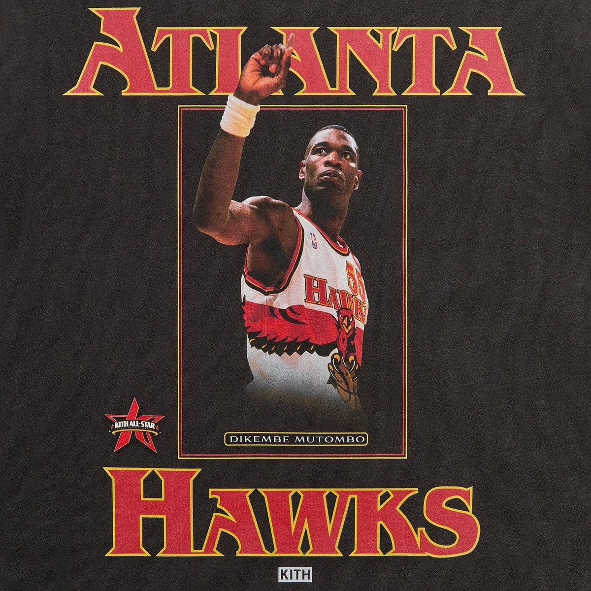 Kith Kith NBA All-Star Atlanta Hawks Dikembe Mutombo Vintage Tee Size US XL / EU 56 / 4 - 2 Thumbnail