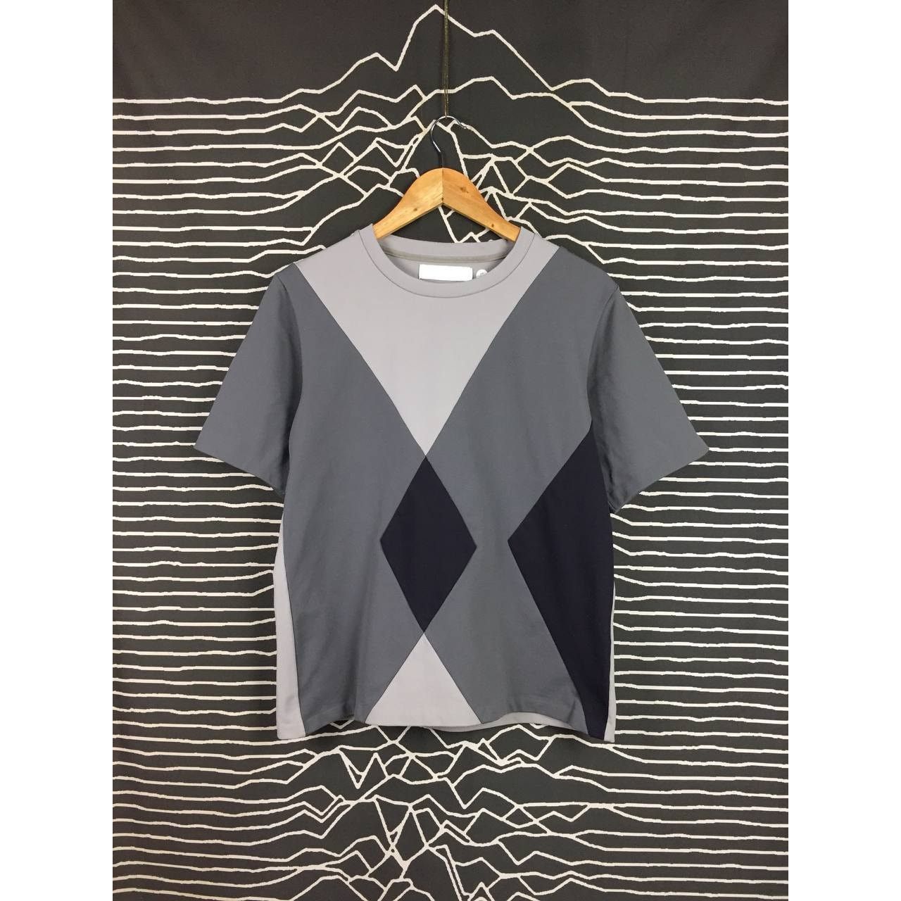 Japanese Brand ETHOSENS Geometric Pattern Cut And Sew Nylon Tee Size US M / EU 48-50 / 2 - 2 Thumbnail