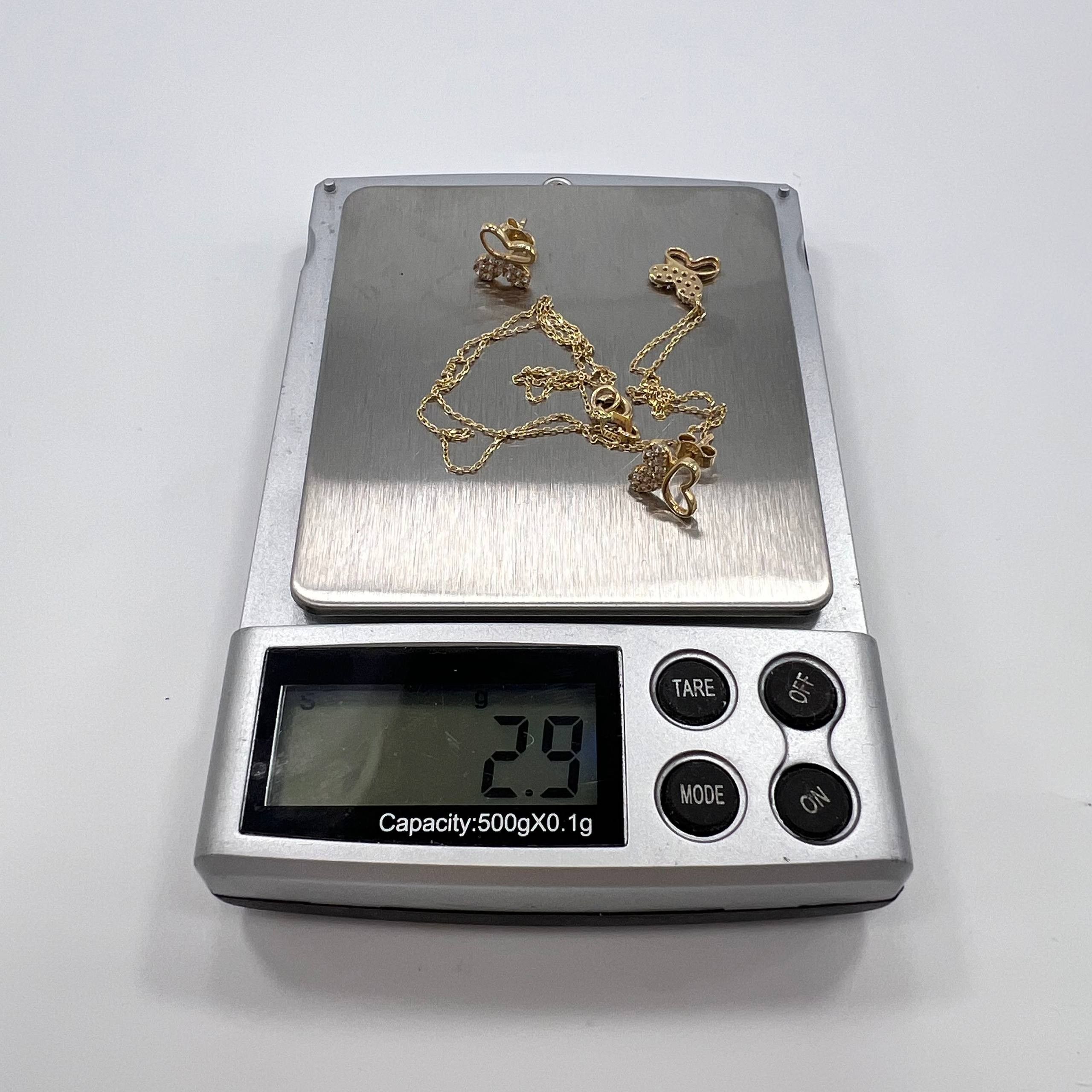 Other 14K Solid Gold Butterfly Necklace Earrings Set Italy 2.9g Size ONE SIZE - 2 Thumbnail