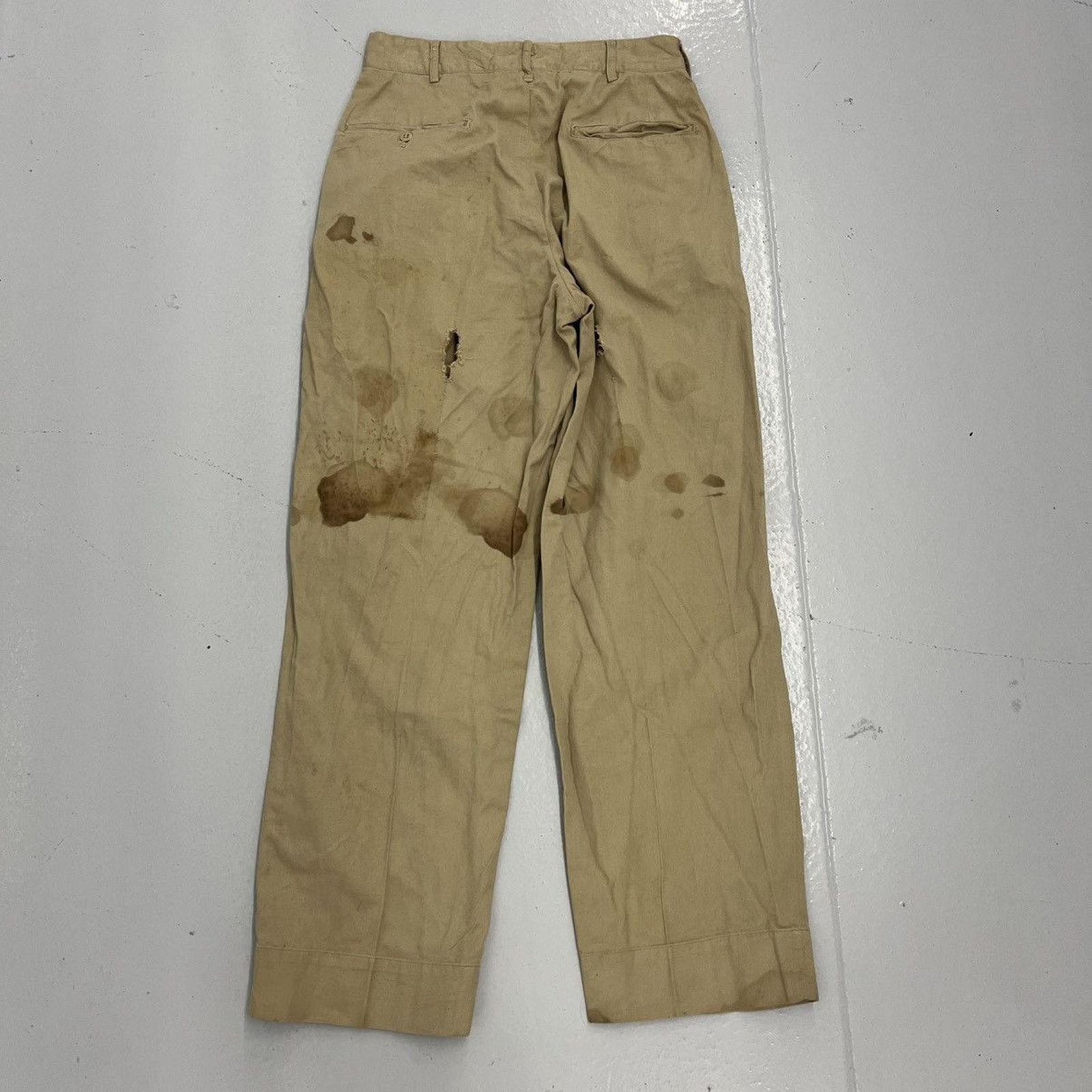 Vintage Vintage WW2 Tan Military Canvas Sanforized Chinos 28x30 Size US 28 / EU 44 - 3 Thumbnail