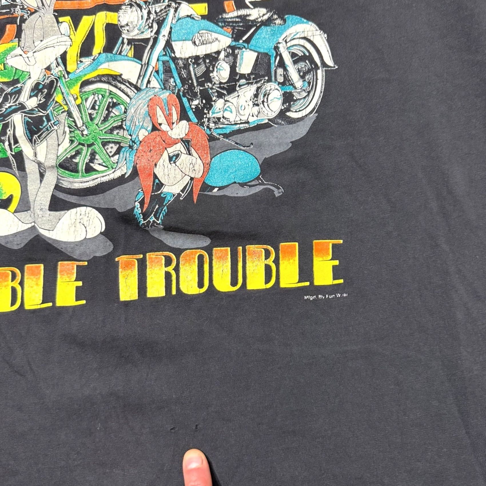 Harley Davidson VINTAGE Harley Davidson 1990s T-shirt XL Black Bugs Bunny Warner Bros Shirt Mens Size US XL / EU 56 / 4 - 3 Thumbnail