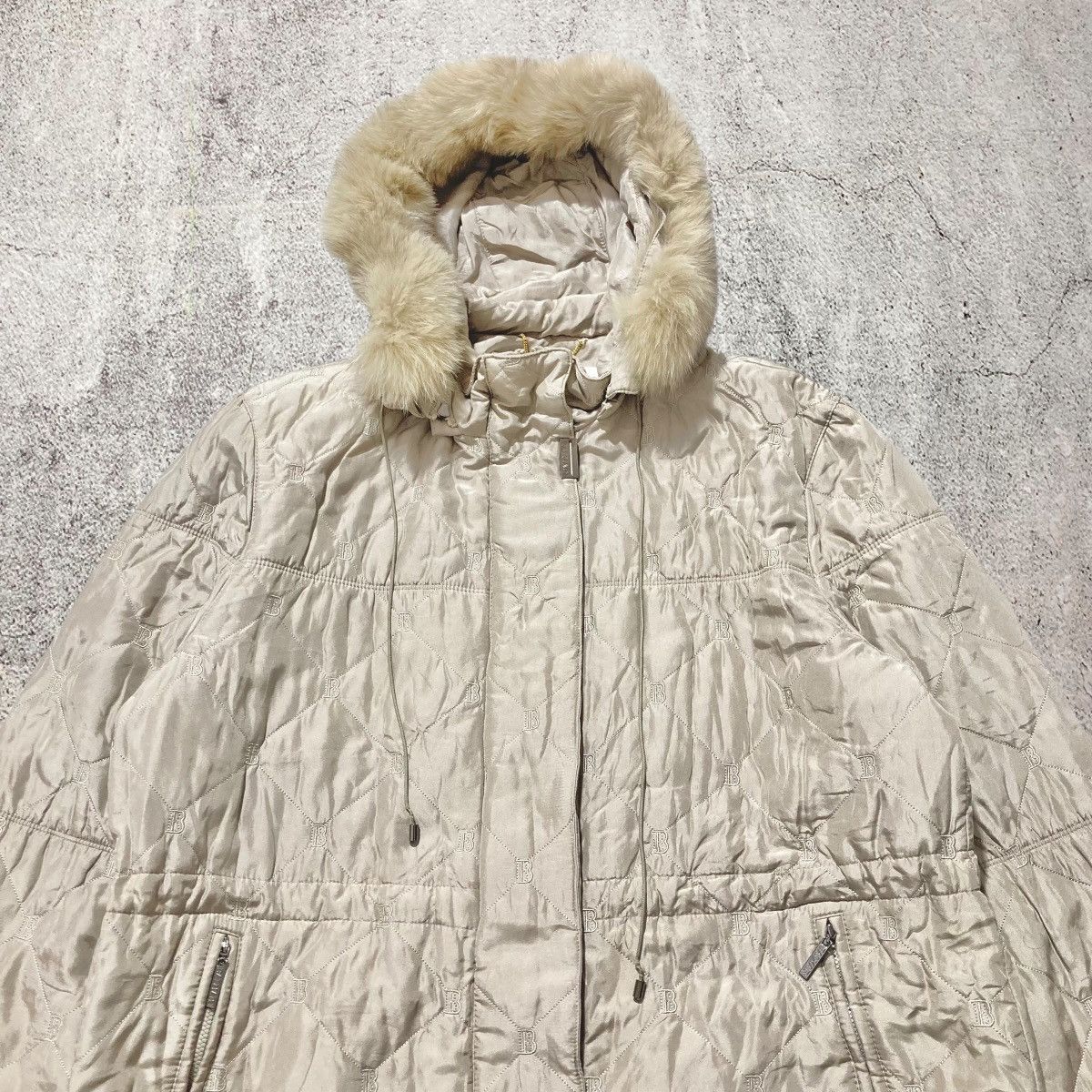 Balmain Balmain Paris Monogram Quilted Fur Long Jacket Beige Luxury Size US XL / EU 56 / 4 - 2 Thumbnail