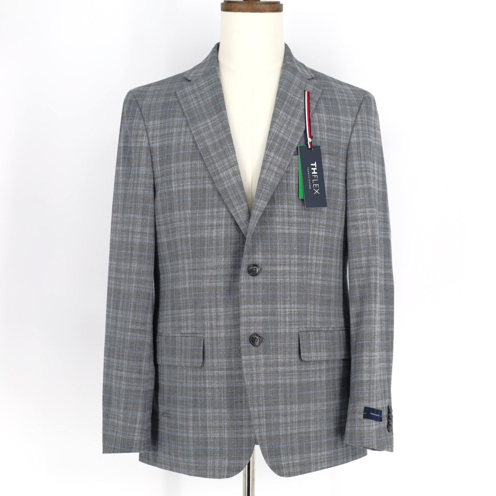 Tommy Hilfiger Men's Grey Check Formal Suit Blazer Size 48R