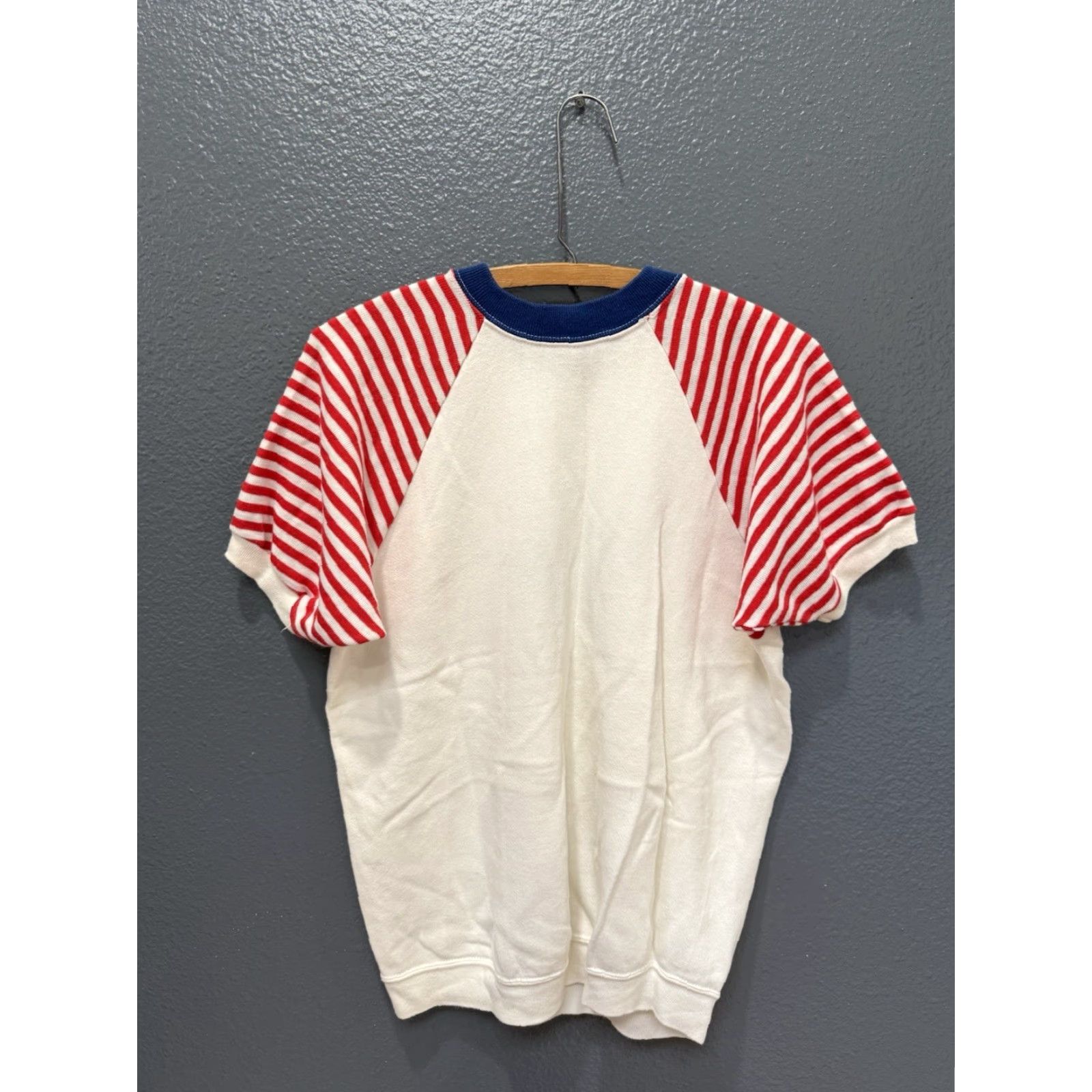 Vintage VINTAGE USA Flag White Cotton Men Short Sleeve Sweatshirt M Size Medium Pullover Size US M / EU 48-50 / 2 - 6 Thumbnail