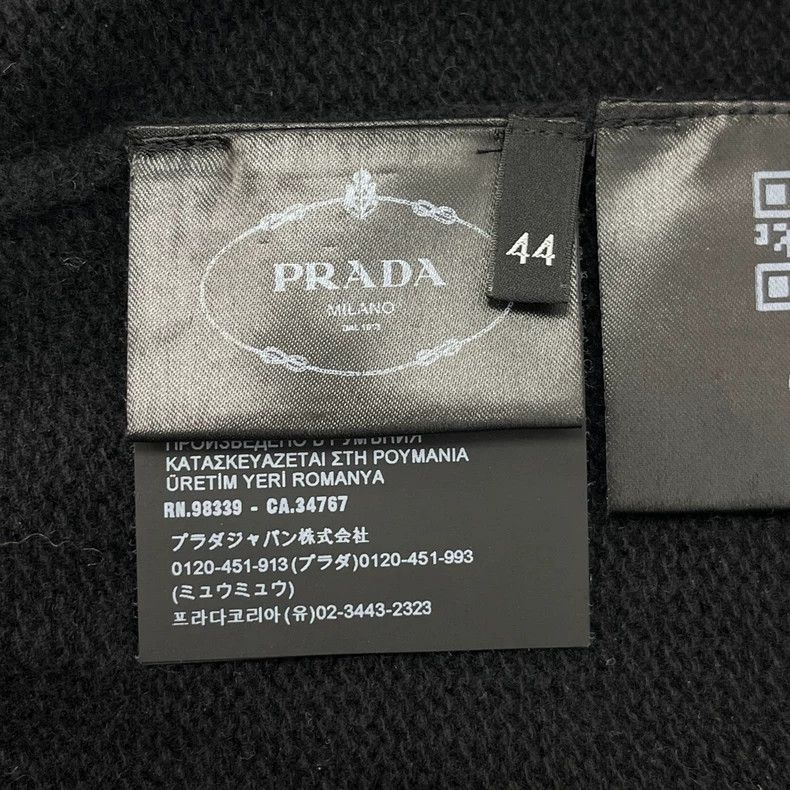 Prada Prada Black classic logo sheep wool cashmere cardigan sweat Size US S / EU 44-46 / 1 - 7 Thumbnail