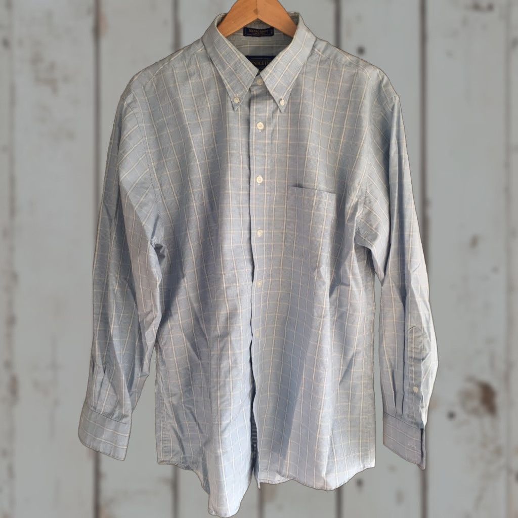 Pendleton Pendleton Mens Large L Button-Front Metro Shirt Wrinkle Resistant Blue 100% Cotton Button-Up Plaids & Checks Long Sleeve Size US L / EU 52-54 / 3 - 1 Thumbnail