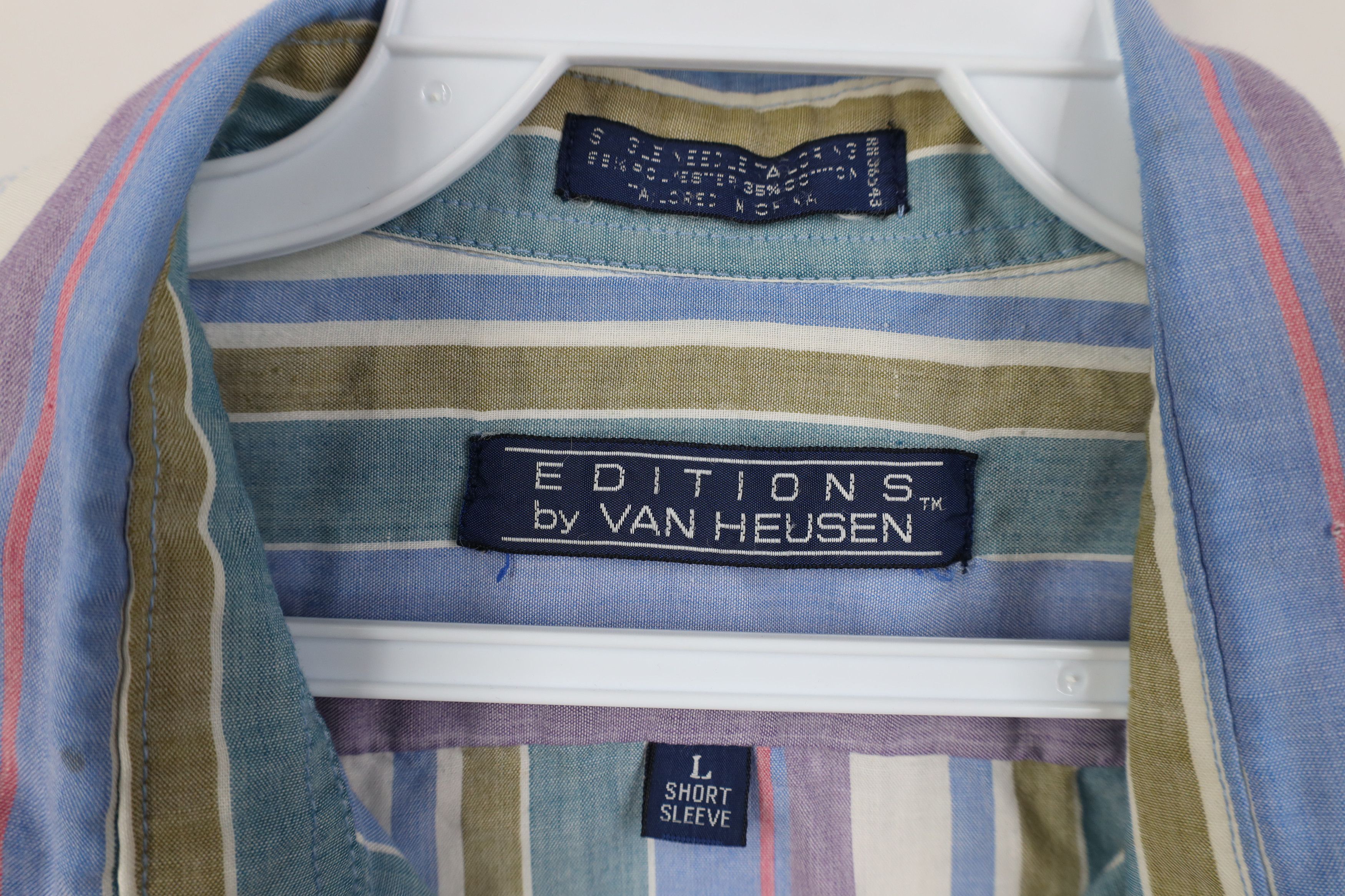 Vintage Vintage 90s Streetwear Striped Short Sleeve Button Shirt Size US L / EU 52-54 / 3 - 4 Thumbnail