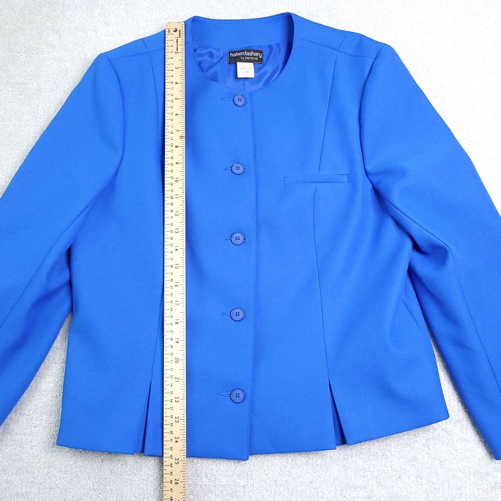 Vintage VINTAGE Haberdashery By Personal 5 Button Blue Blazer Jacket Women's 16 USA Made Jacket Blazer Women 16 Blue USA 80s 90s Classic Mens Womens Girls Size XXL / US 16-18 / IT 52-54 - 6 Thumbnail