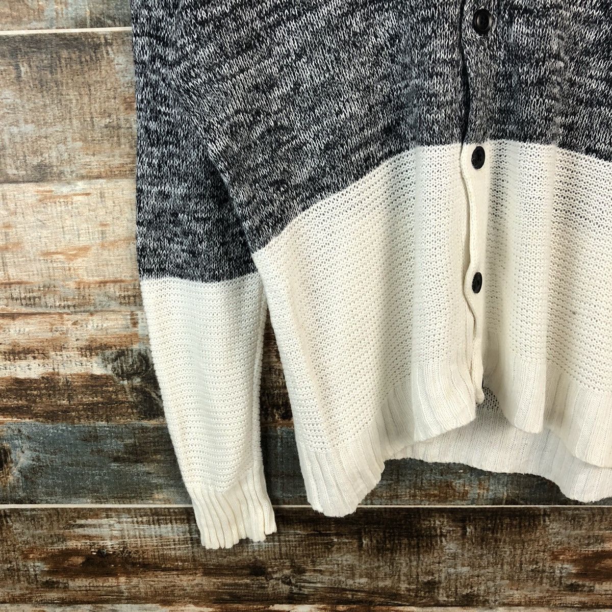 Japanese Brand Lucy Stripe Grey Cardigan Knitwear #A1968 Size US M / EU 48-50 / 2 - 7 Thumbnail