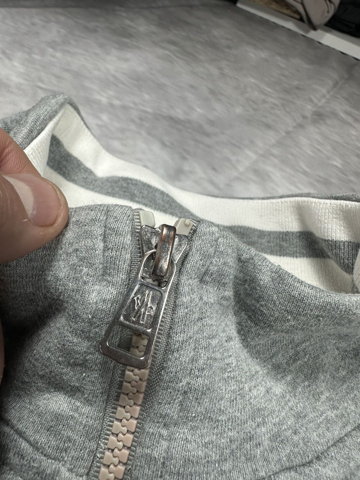 Moncler Mens Moncler Zip Up Grey Hoodie Size US L / EU 52-54 / 3 - 6 Thumbnail