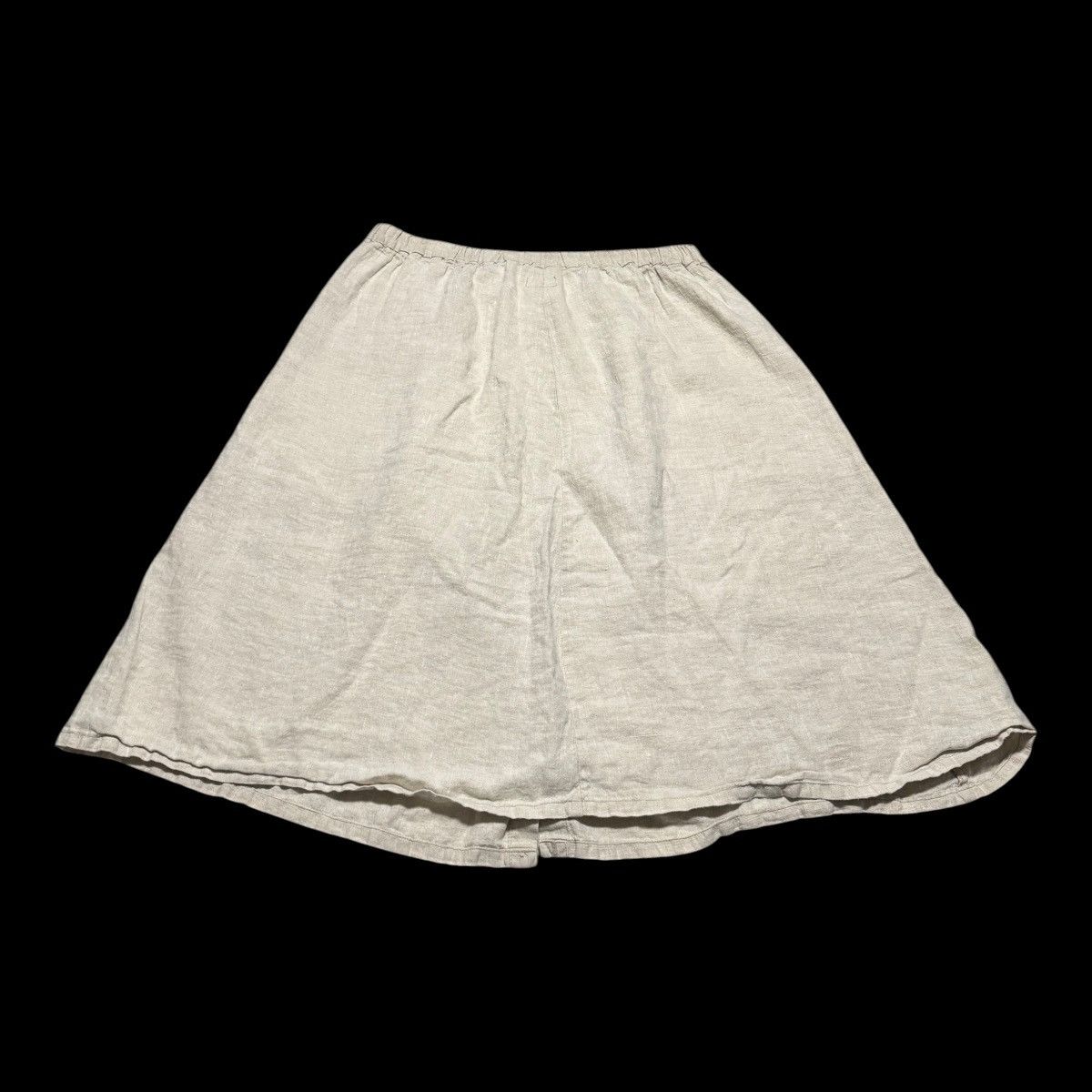 FLAX FLAX Button Front Off-White Linen Skirt Women's L 36" Waist Size 36" / US 14 / IT 50 - 2 Thumbnail