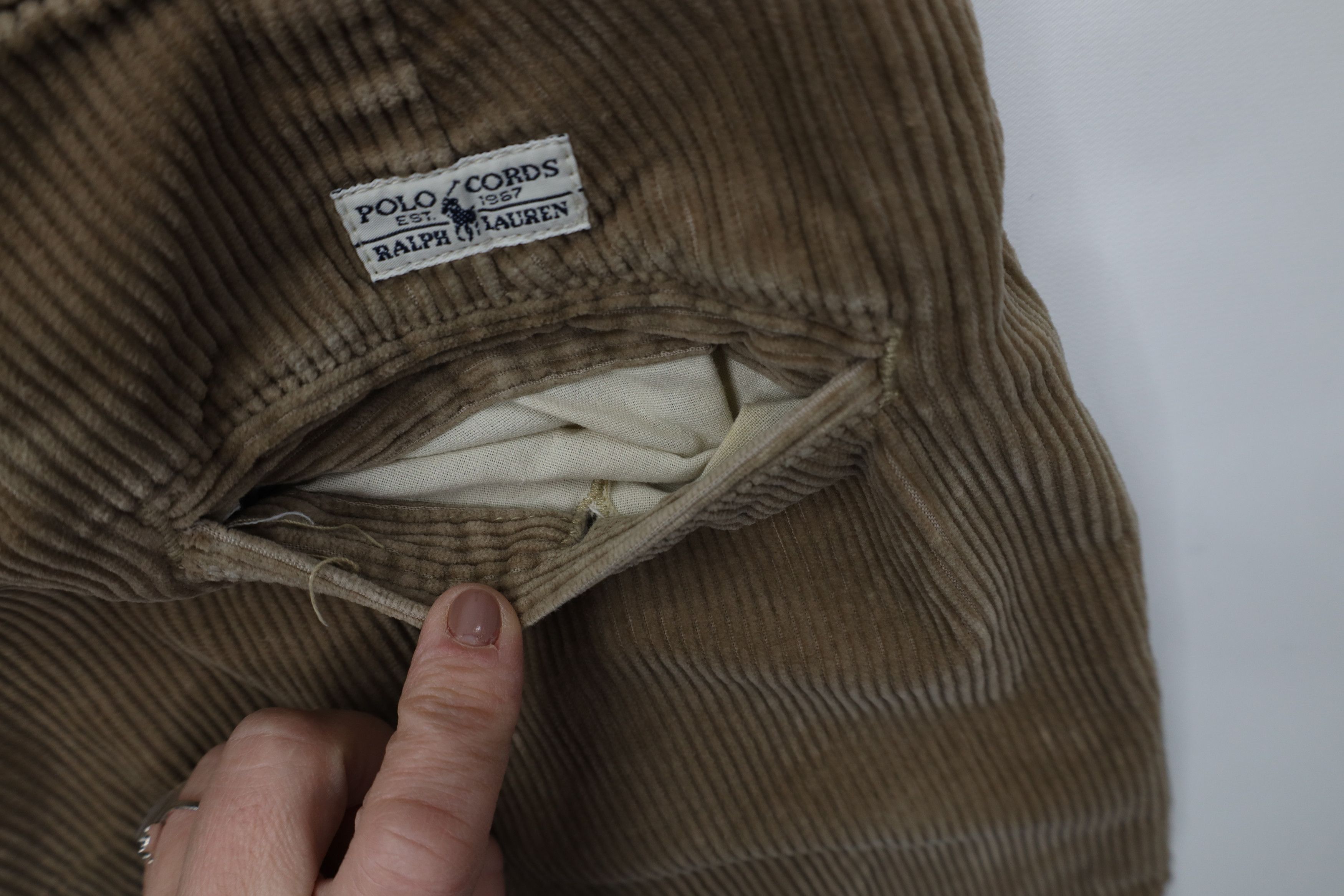 Ralph Lauren Vintage 90s Ralph Lauren Wide Leg Corduroy Chino Pants Size US 32 / EU 48 - 15 Thumbnail