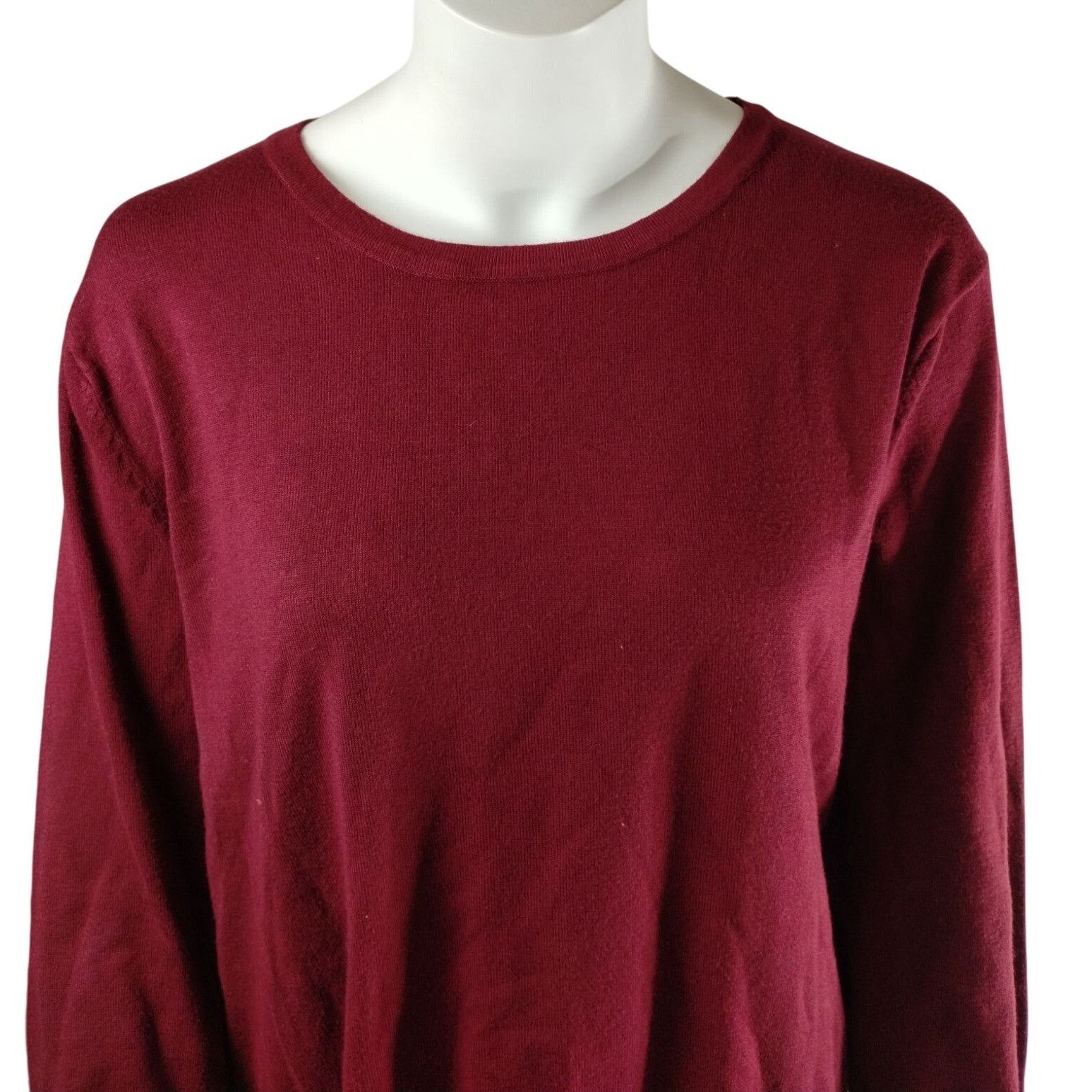 Other Zenana Misses 2X Burgundy Crew Neck Button Sleeve Sweater Size XXL / US 16-18 / IT 52-54 - 8 Thumbnail