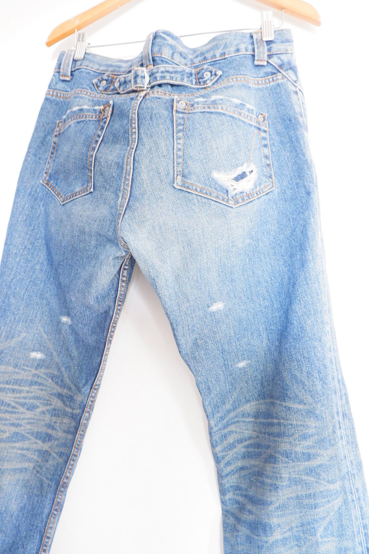 If Six Was Nine Vintage Joseph Homme Distressed Buckle Back Jeans Size US 34 / EU 50 - 3 Thumbnail
