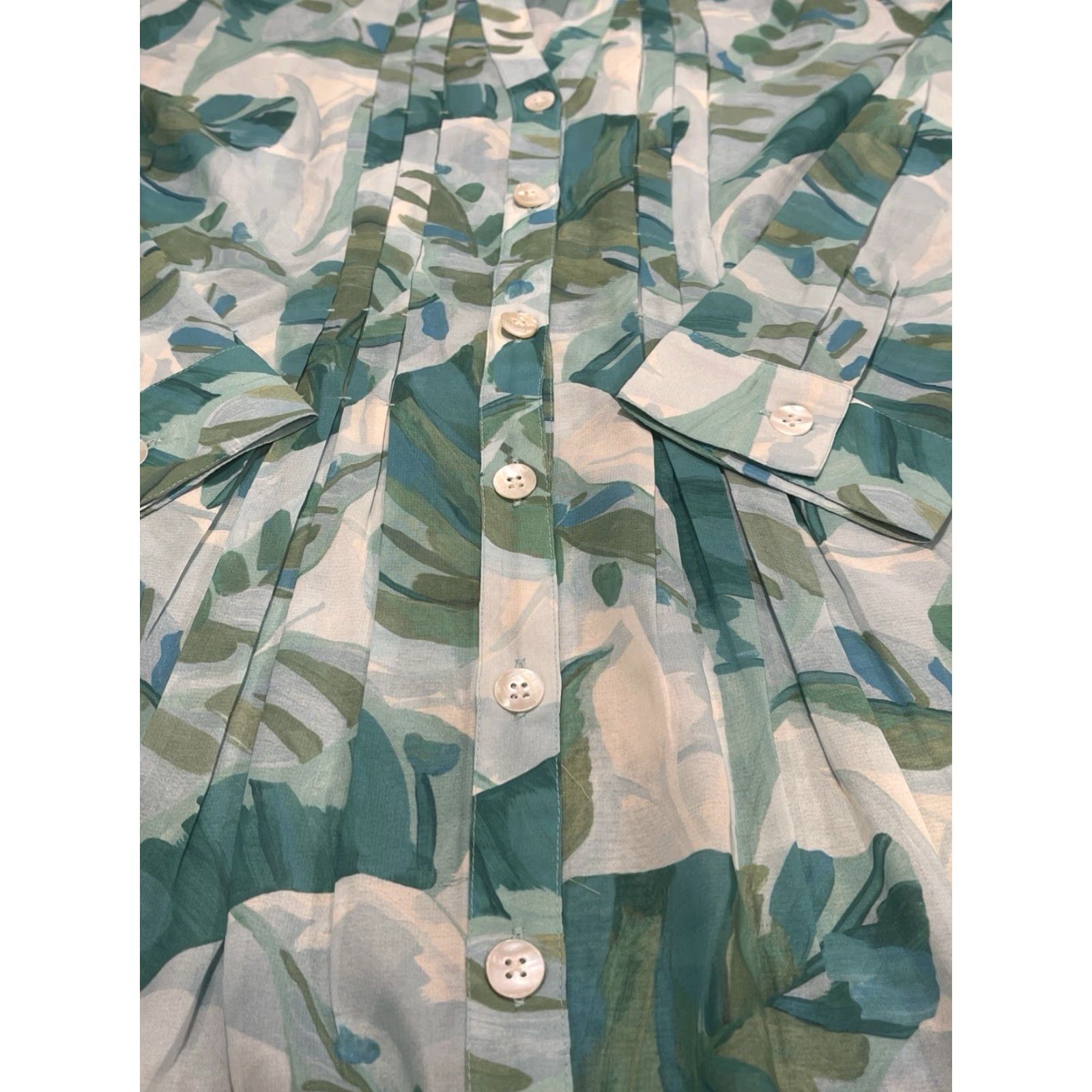 Soft Surroundings Soft Surroundings Tunic Women XL Green Floral Tropical Baroque Top Cami Size XL Tropical Palm Pattern Size XL / US 12-14 / IT 48-50 - 5 Thumbnail