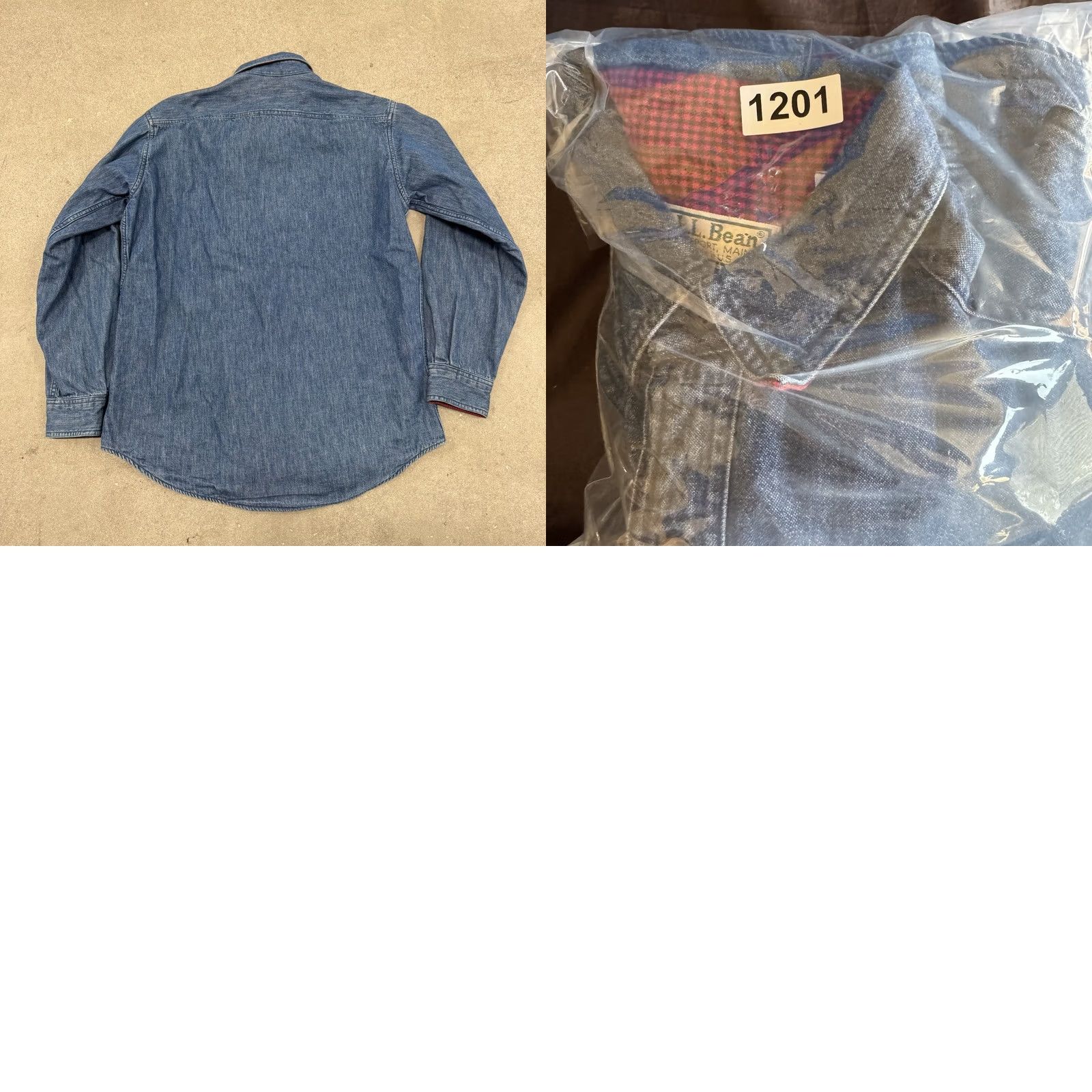 Vintage L.L. Bean Shacket Jacket Men M Blue Denim Flannel Lined Button Front Shirttail Hem Regular Size Medium Size US M / EU 48-50 / 2 - 8 Thumbnail