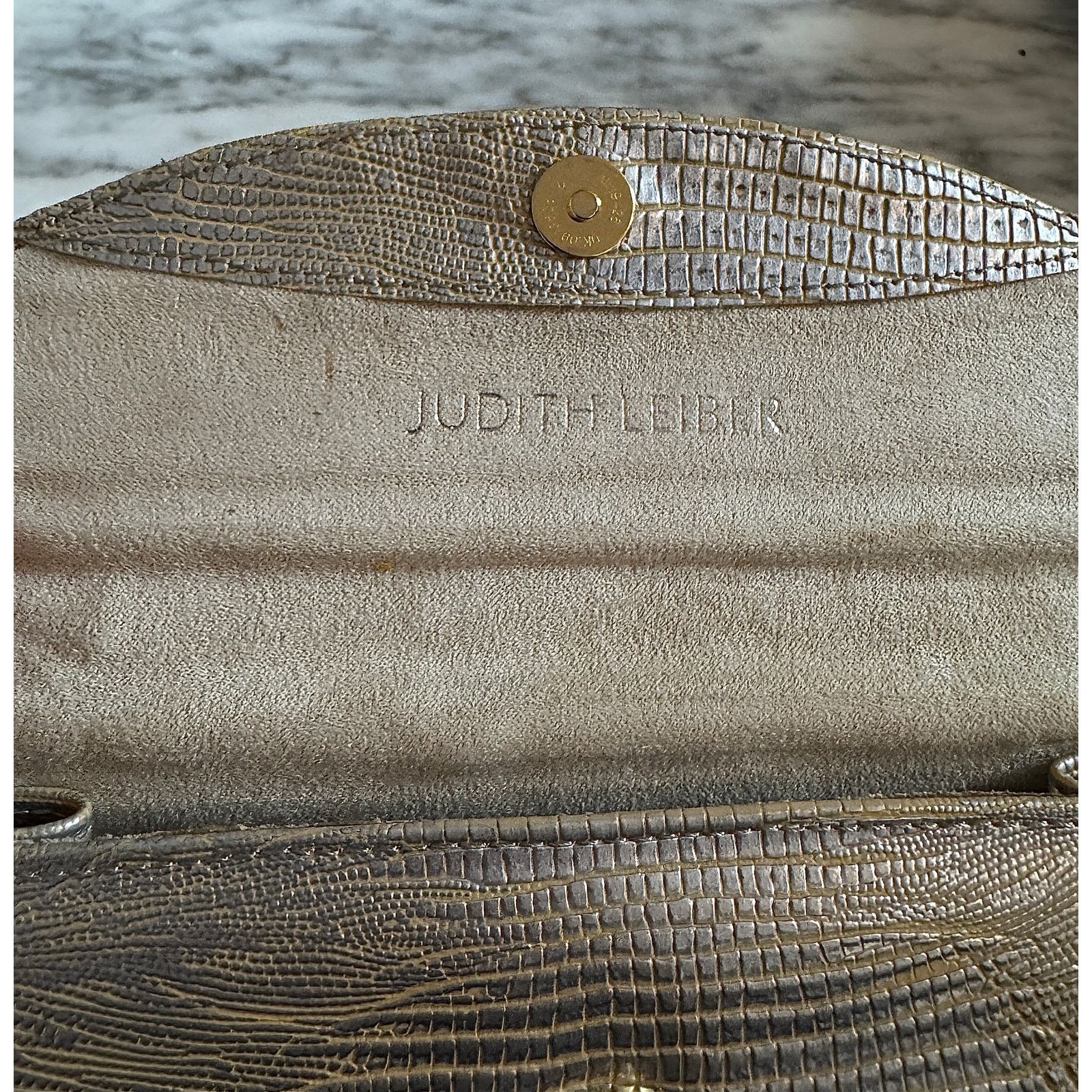 Vintage Judith Leiber Metallic Reptile Leather