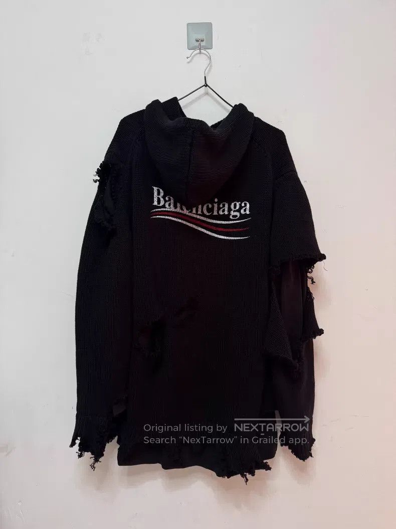 Balenciaga Balenciaga Classic Logo letter embroidery holey hooded swe Size US XS / EU 42 / 0 - 1 Thumbnail