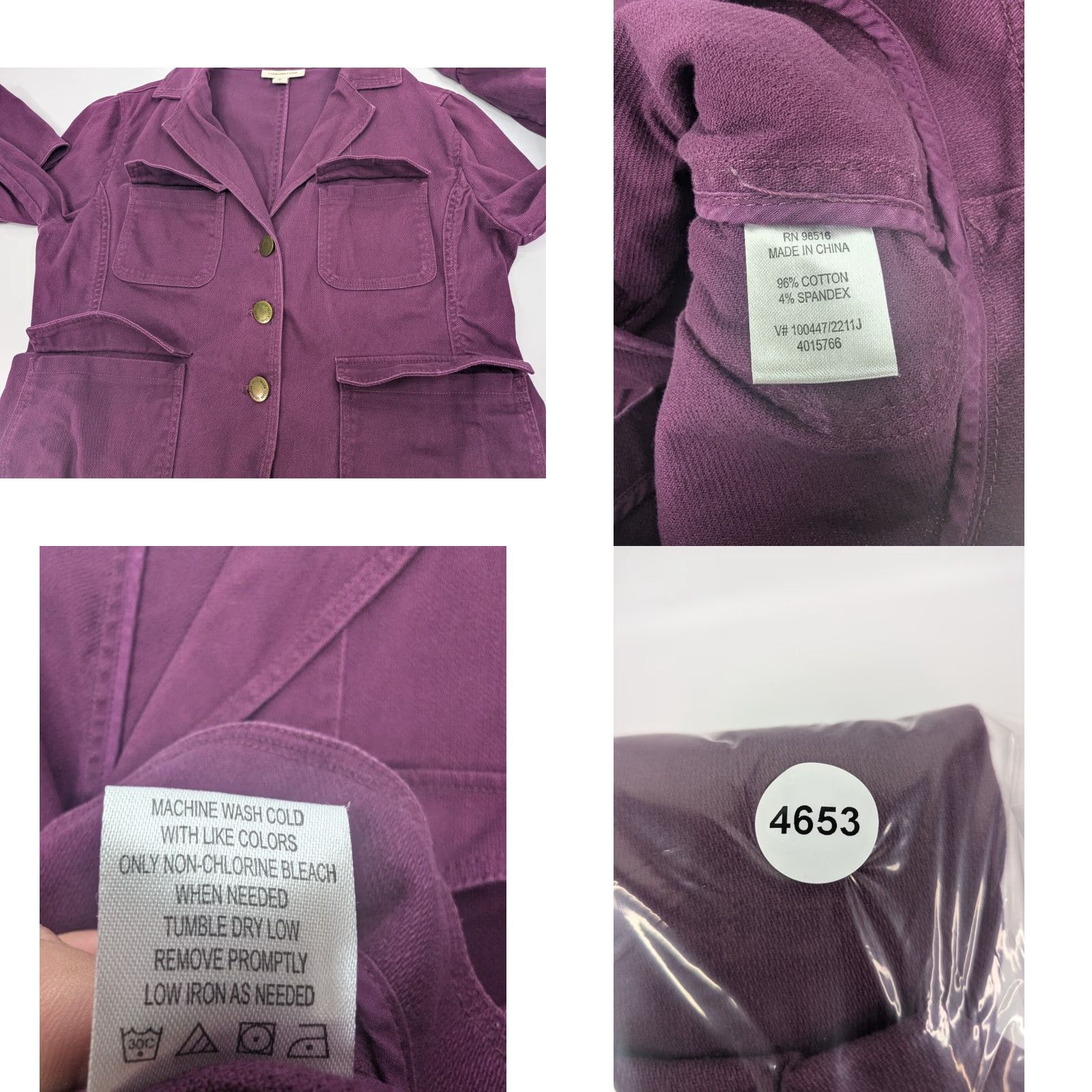 Coldwater Creek Coldwater Creek Women's Plum Purple Button Collared Flap Pockets Jacket Size 10 Size L / US 10 / IT 46 - 8 Thumbnail