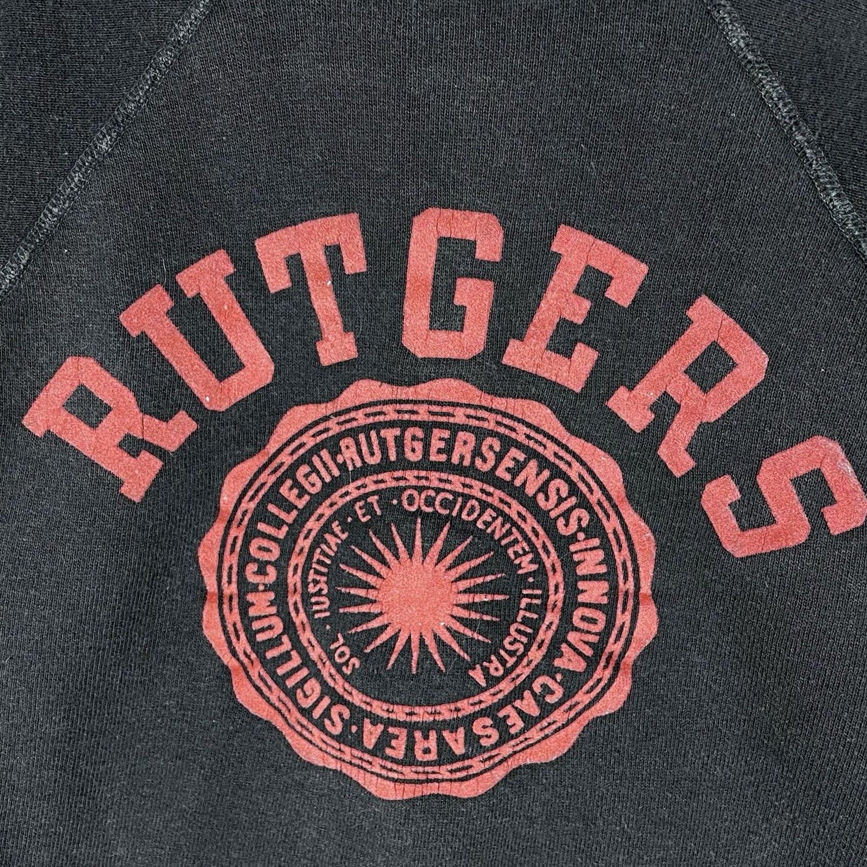 Champion VINTAGE Rutgers University Sweatshirt Champion Black S Small Flocked 1950s 60s Mens Womens Boys Girls Sportswear/Beach Size US S / EU 44-46 / 1 - 4 Thumbnail