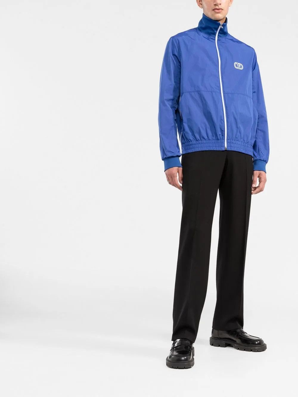 Valentino o1y0525 Logo Shell Bomber Jacket in Blue Size US M / EU 48-50 / 2 - 5 Thumbnail