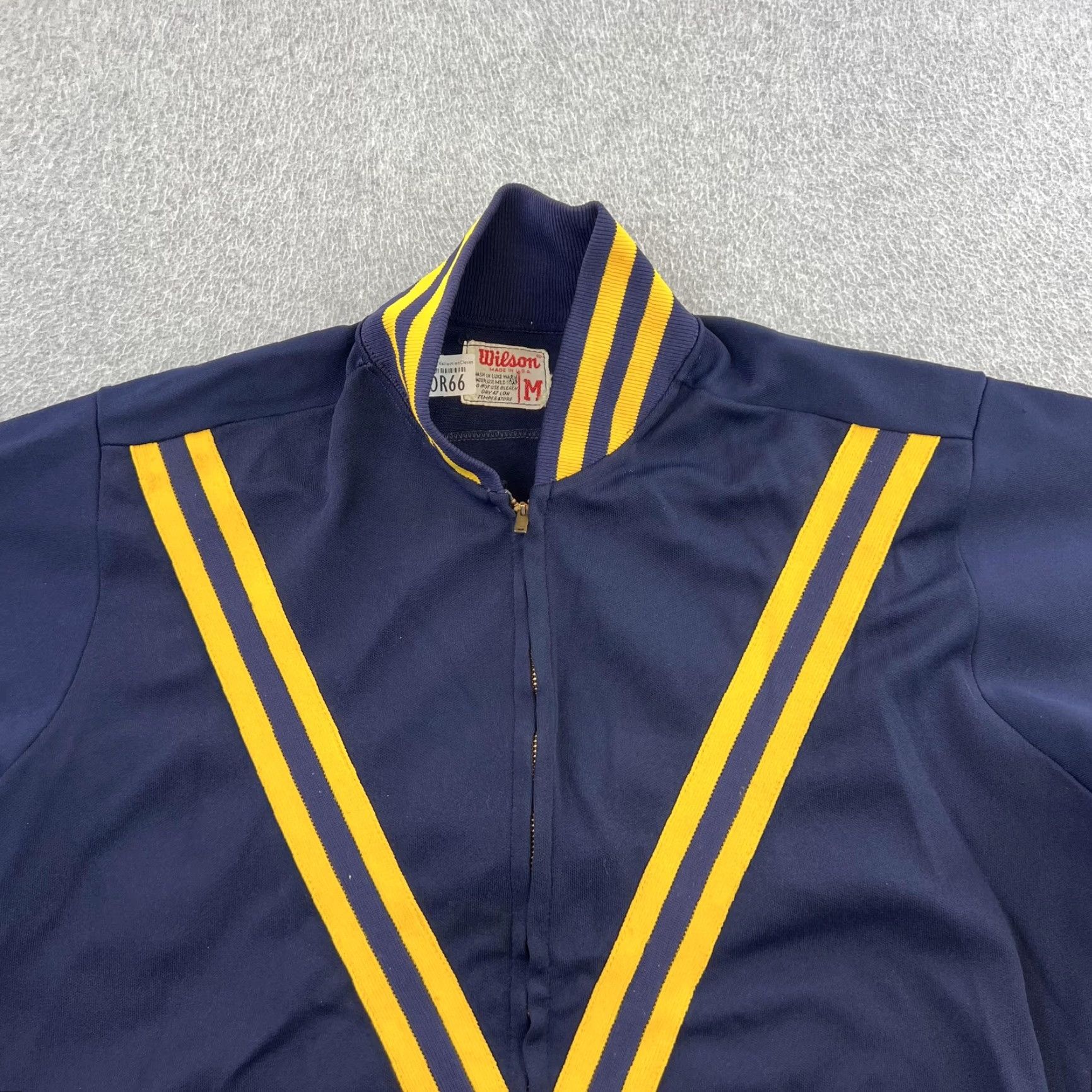 Wilson VINTAGE Wilson Track Jacket Mens Medium Navy Yellow East 60s 70s USA Size US M / EU 48-50 / 2 - 5 Thumbnail