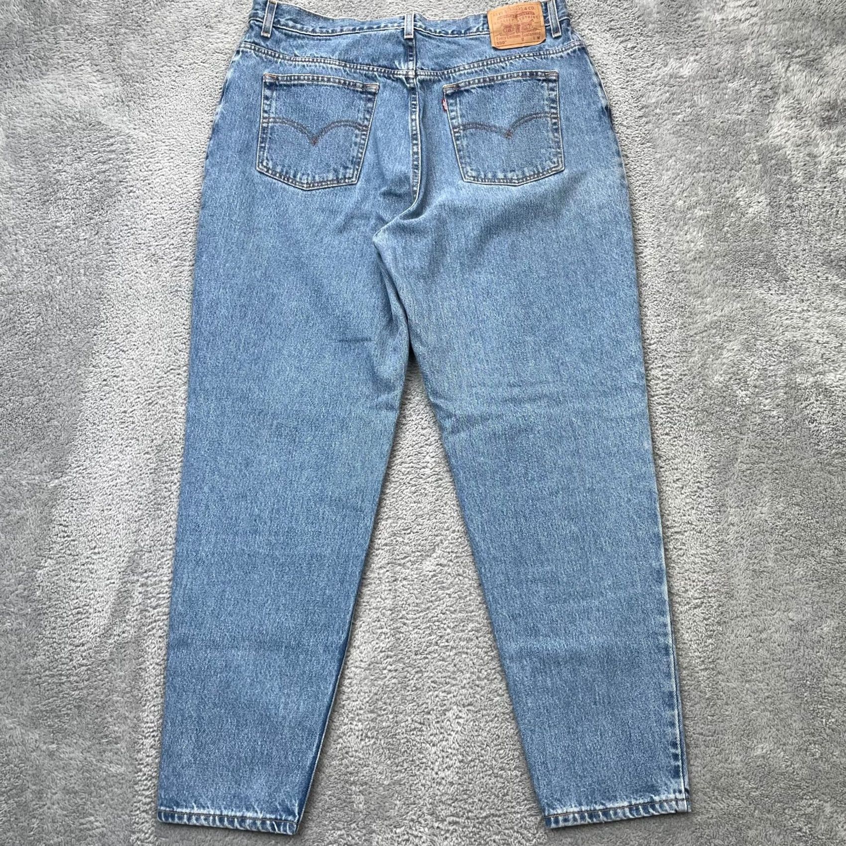 Levi's VINTAGE Levi's Jeans Womens Medium Blue 550 Denim Cotton Tapered Leg Relaxed Fit 31in Inseam 5-Pocket Design Mens Girls Size 32" / US 10 / IT 46 - 4 Thumbnail