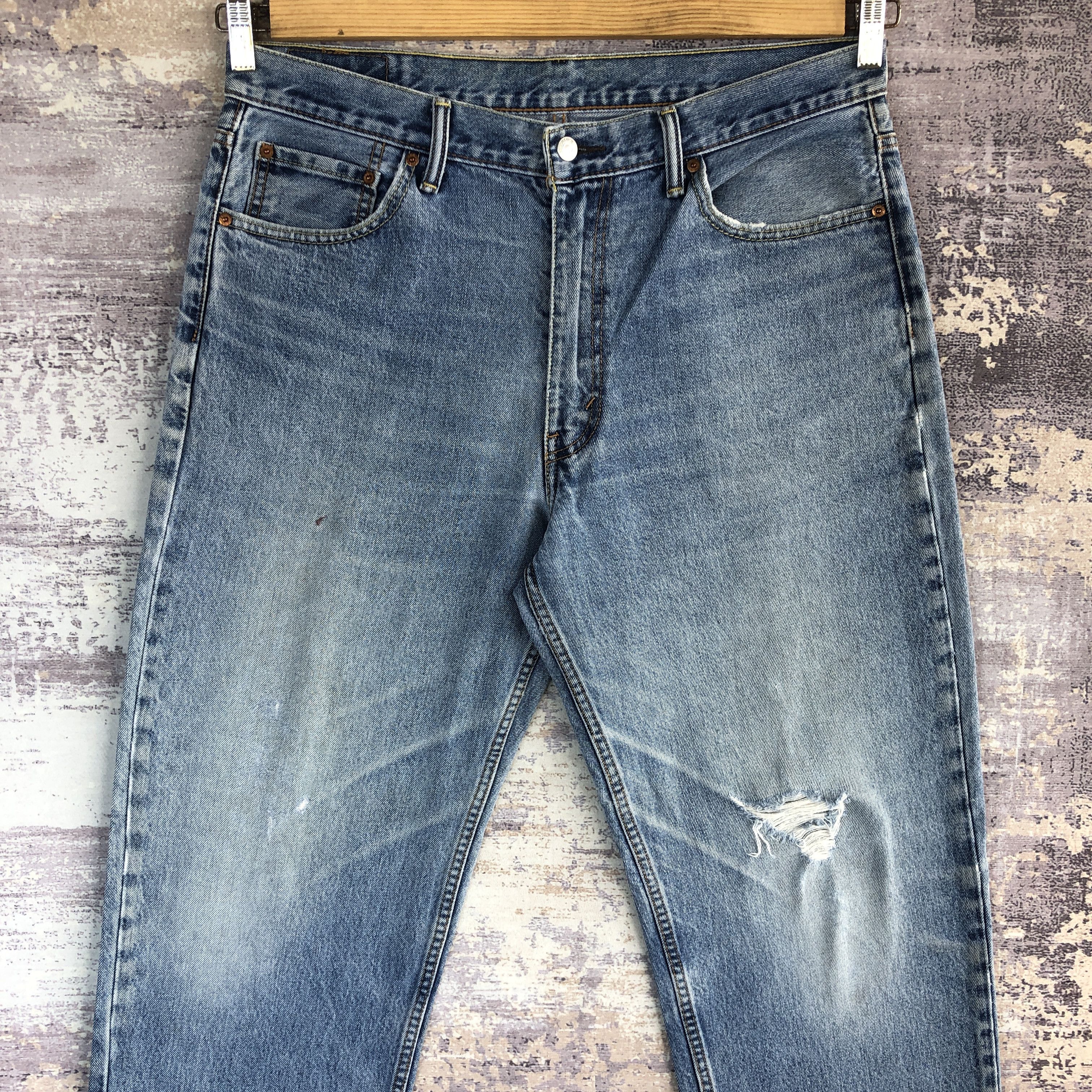 Levi's Vintage Levis 505 Distressed Light Wash Jeans Levis' Denim Size US 36 / EU 52 - 3 Thumbnail